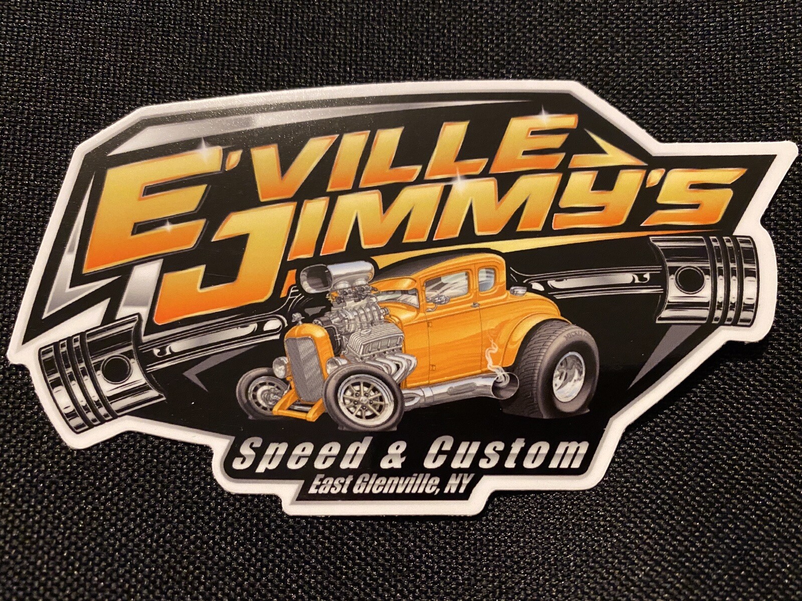 HOT ROD STICKER E’ville Jimmy’s Speed & Custom v2.0 5x3” Glossy Vinyl Decal HOT ROD STICKER E’ville Jimmy’s Speed & Custom v2.0 5x3” Glossy Vinyl Decal