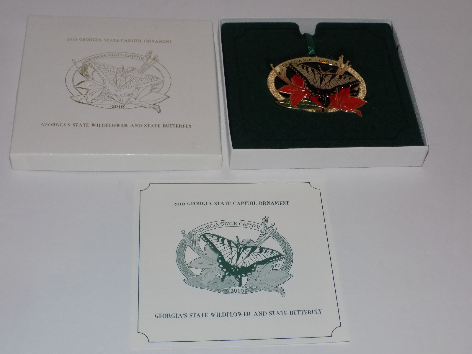 2010 Georgia State Capitol Christmas Ornament Wildflower & State Butterfly 2010 Georgia State Capitol Christmas Ornament Wildflower & State Butterfly