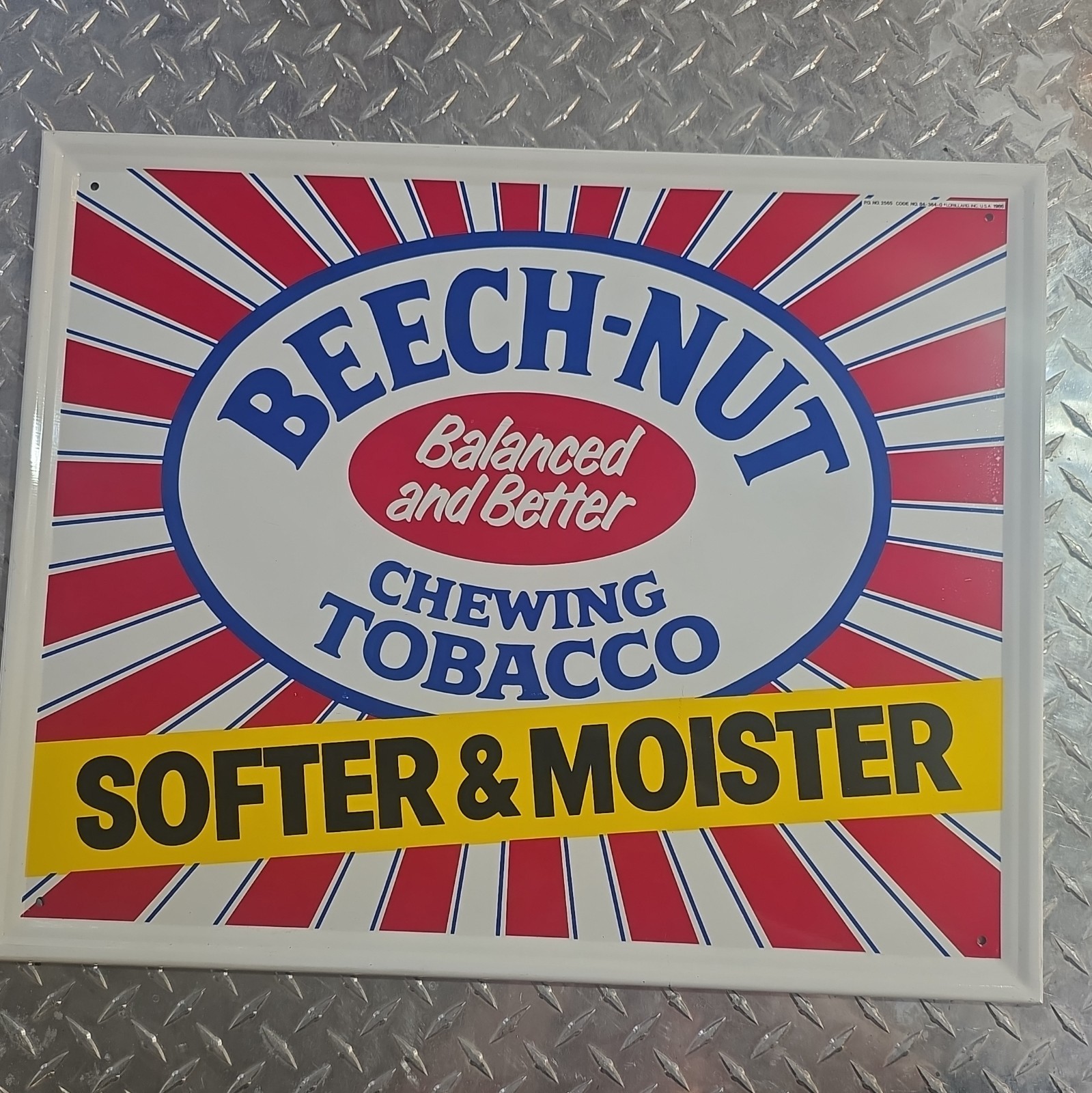 NOS VTG 1986 BEECH-NUT Sign 21 1/2in. x 17 1/2in.