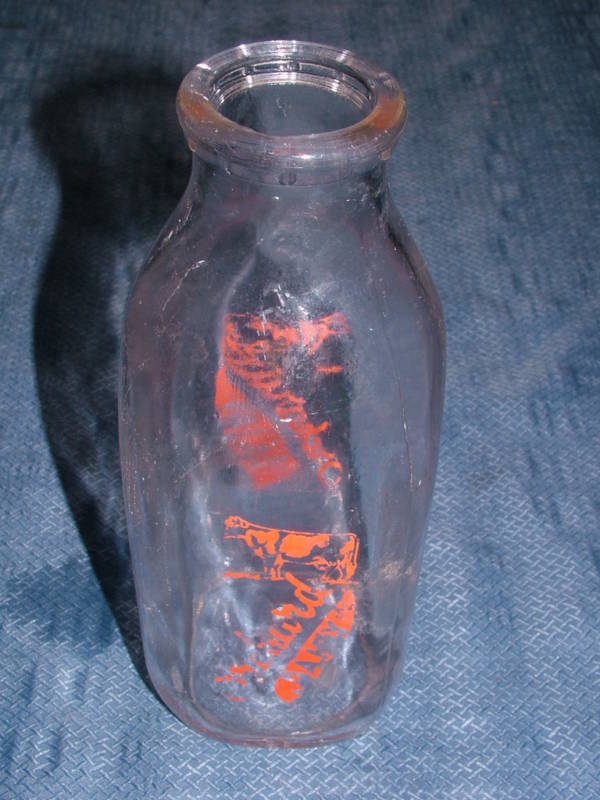  VINTAGE 1955? ORCHARD DAIRY  1 QUART MILK BOTTLE