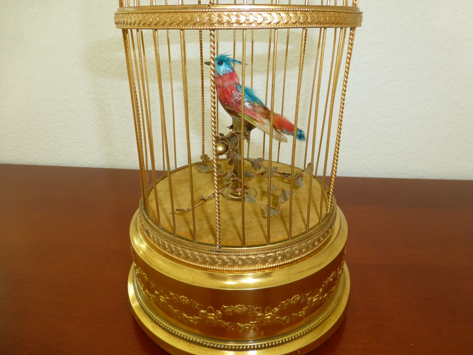 VINTAGE FRENCH BONTEMS SINGING BIRD CAGE BIRD MECHANICAL AUTOMATON (Watch Video)