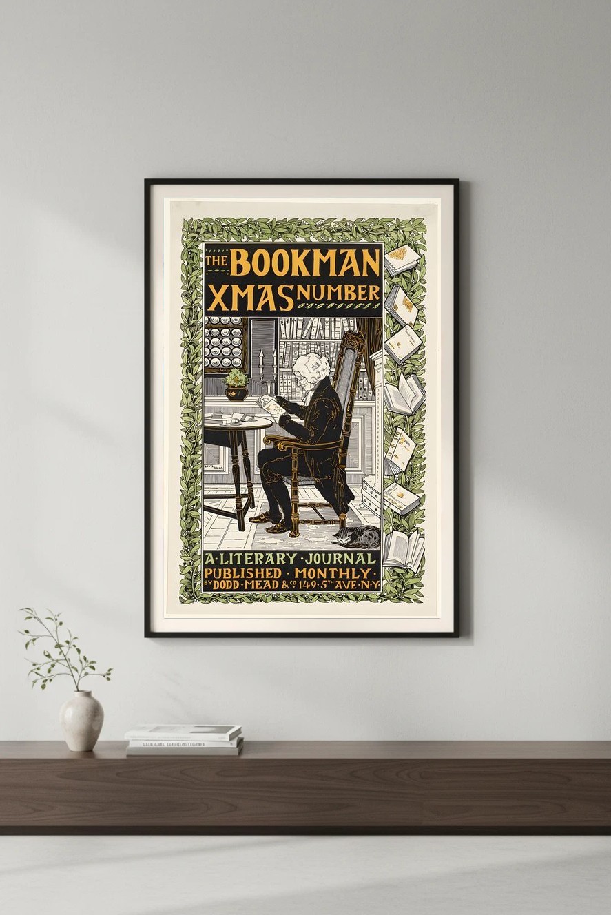 The Bookman Xmas Poster - Vintage Style (1890s) - 24x36 📚