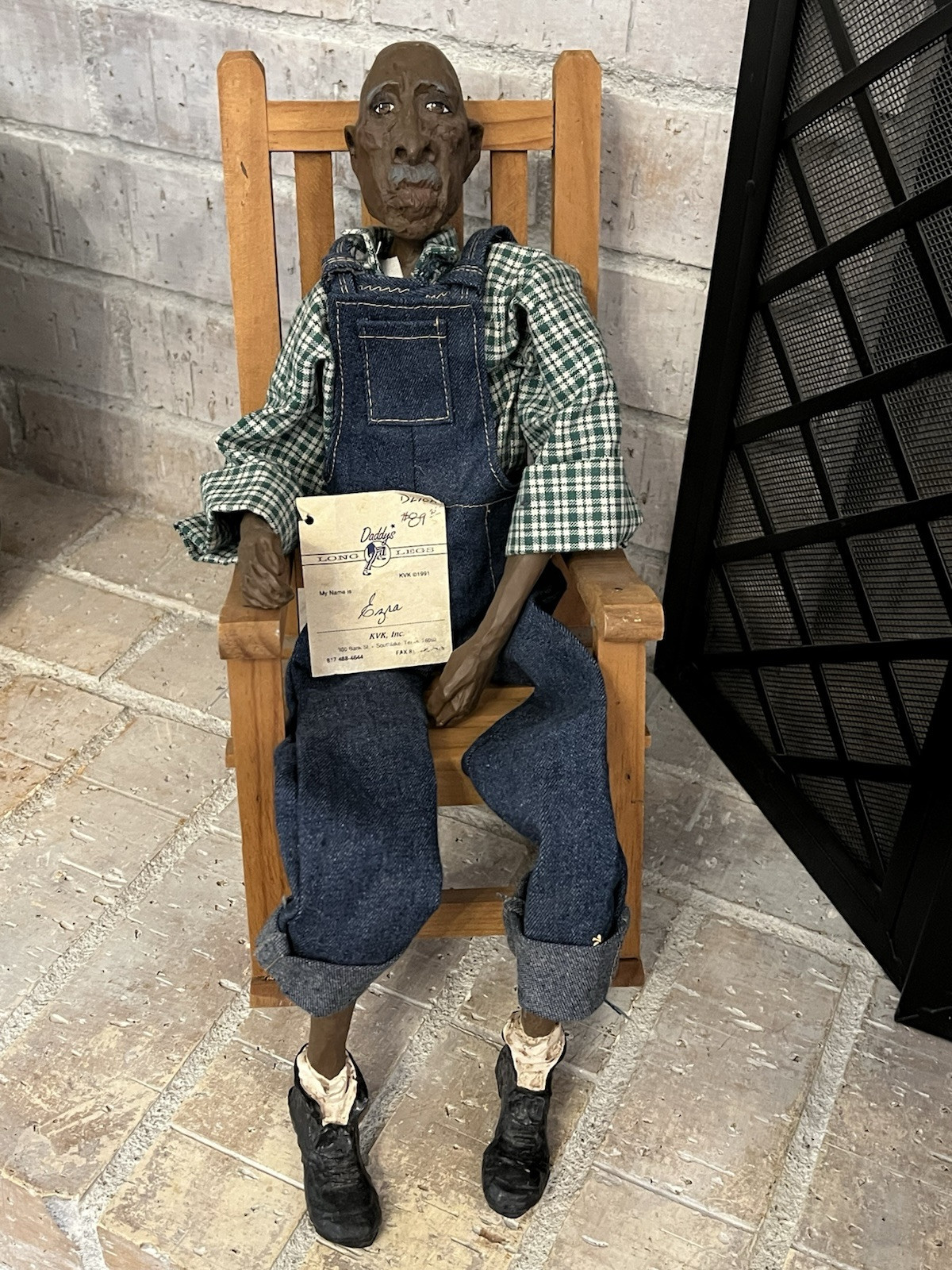 Vtg Daddy’s Long Legs Dolls Old-Man “Ezra” w/ Original Box & Rocking Chair