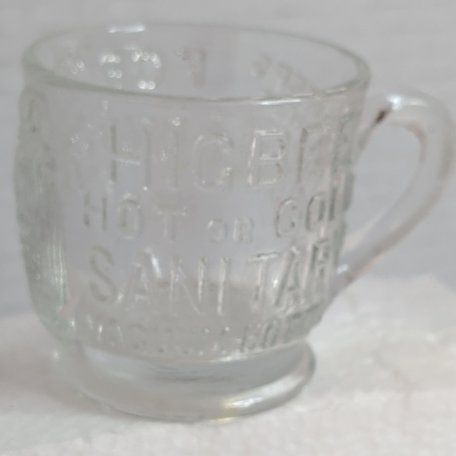 Vintage John B. Higbee Sanitary Vacuum Bottle Glass Cup Mug  Ultra Rare 