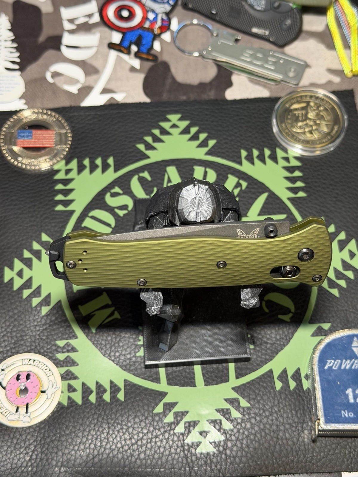 Benchmade 537SGY-1 Bailout CPM-M4 Tanto Pocketknife Green Aluminum Ambidextrous