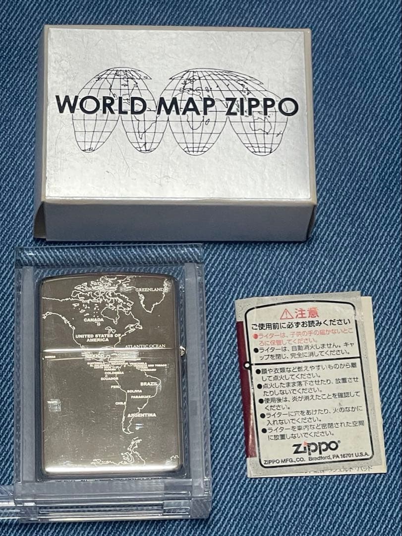 Zippo Item ZIPPO 5 sided Processing Laser Engraving World Map 2004 Zippo Item ZIPPO 5 sided Processing Laser Engraving World Map 2004