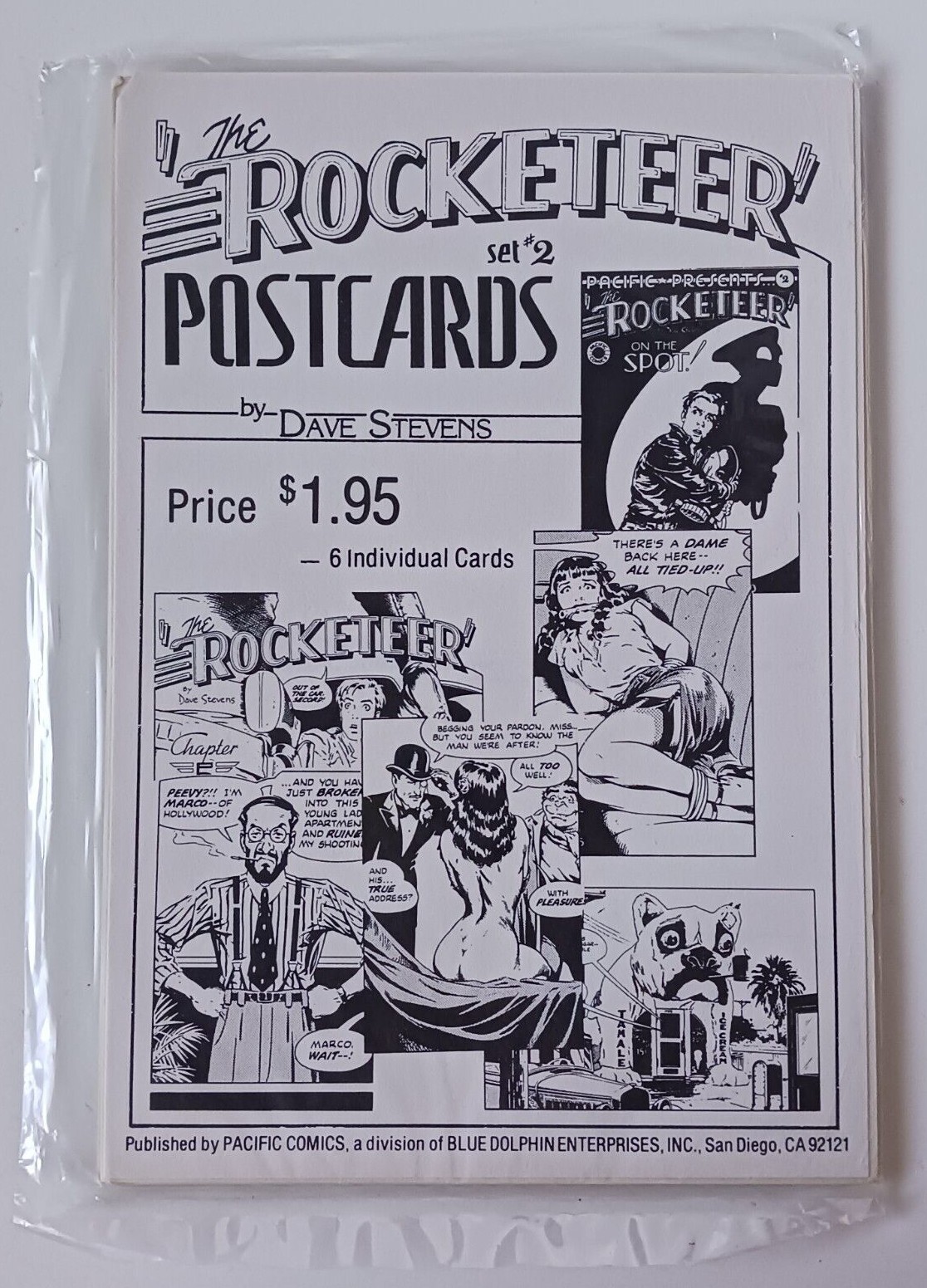 DAVE STEVENS THE ROCKETEER 1984 RARE 6 POSTCARD SET 2 PACIFIC COMICS