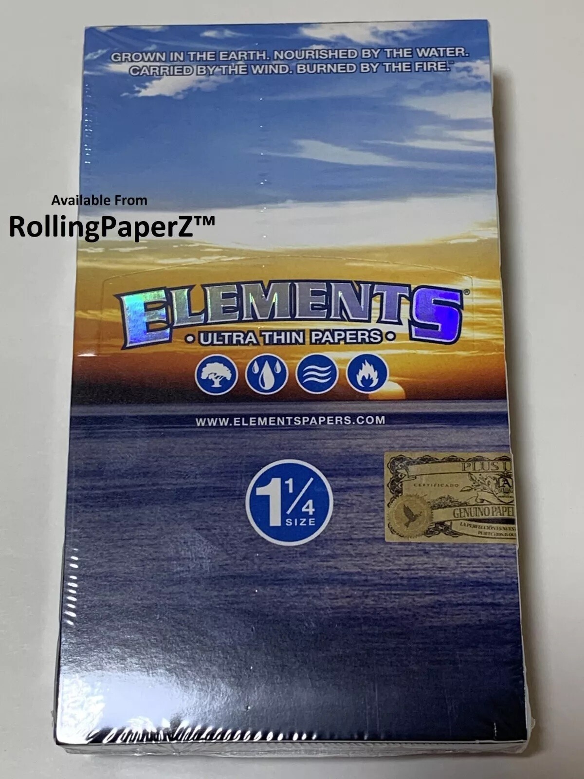 Fully Sealed BOX of 25 packs ELEMENTS 1 1/4 1.25 Ultra Thin Rice Rolling papers Fully Sealed BOX of 25 packs ELEMENTS 1 1/4 1.25 Ultra Thin Rice Rolling papers