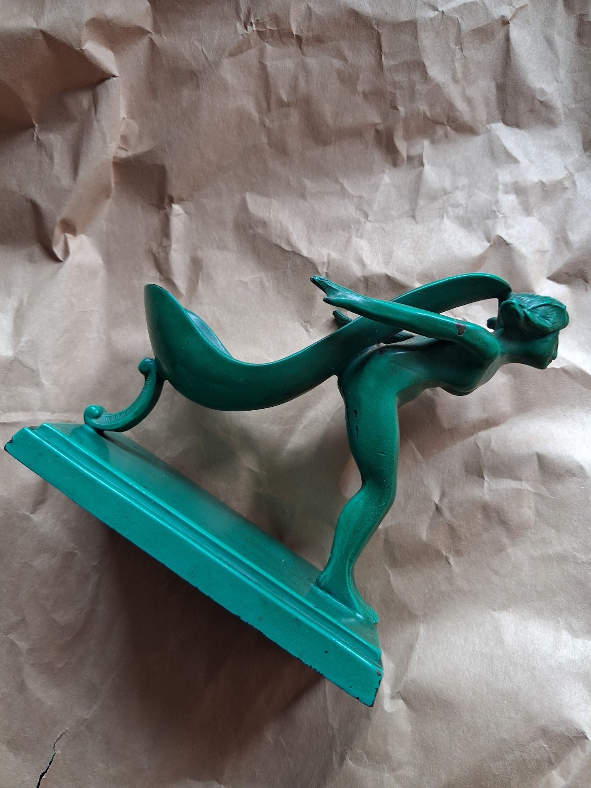 Vintage Mid Century Green Ladies Tobacco Pipe Rest Stand Holder -Very Nice