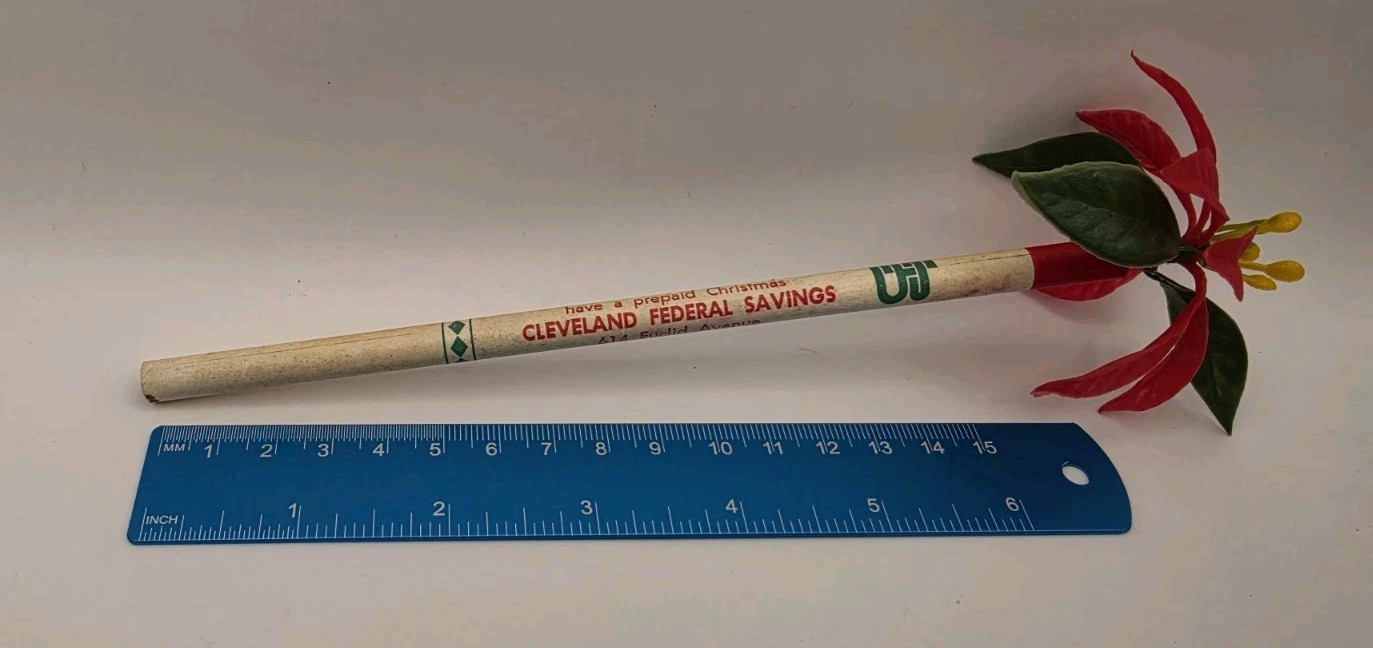 VTG Cleveland Federal Savings Christmas Club Account Promo Ad Pencil Banking CLE