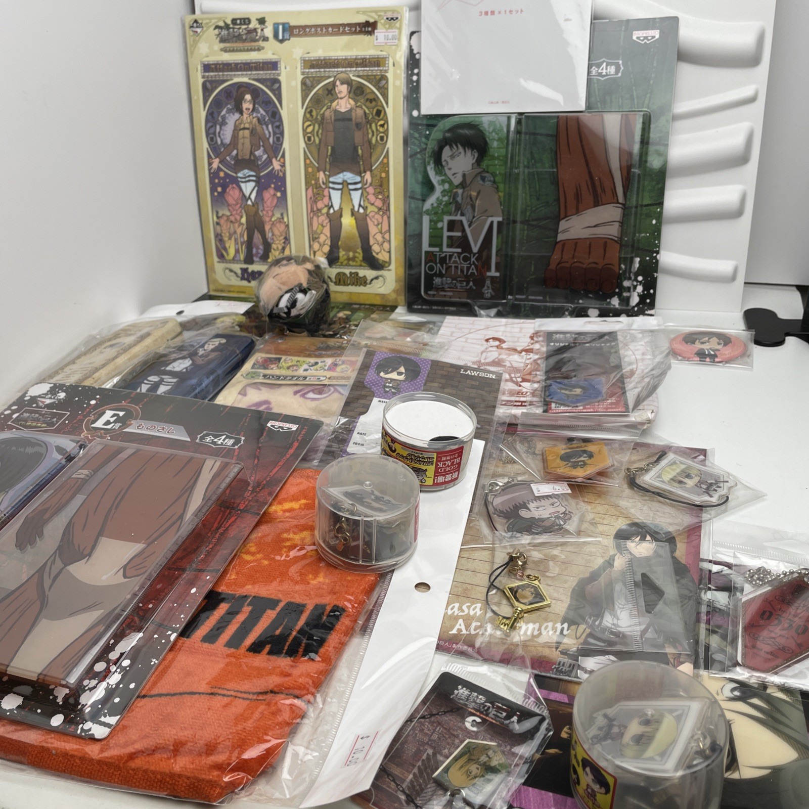 Attack On Titan Merch Lot E Collectible Anime Plush Towel Keychain 26 Pieces Attack On Titan Merch Lot E Collectible Anime Plush Towel Keychain 26 Pieces