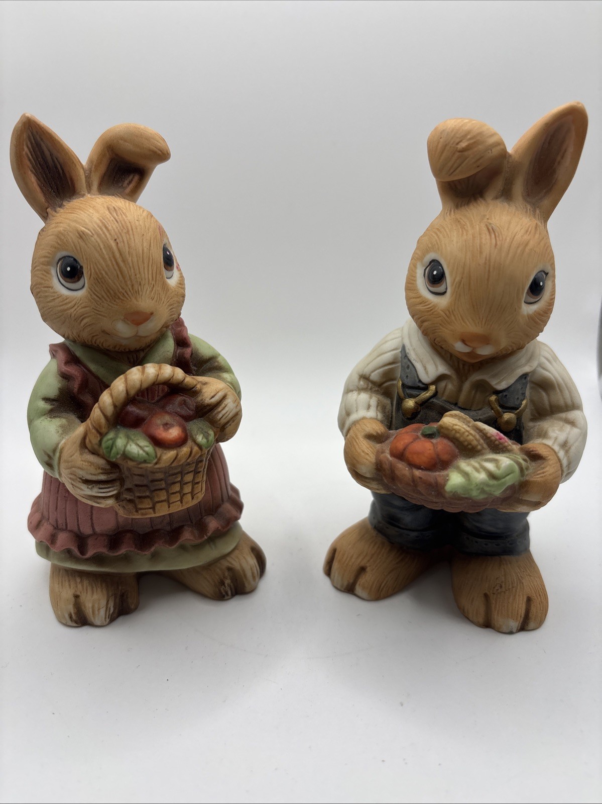 Vintage Homco Harvest Bounty Bunnies Figurines #1446