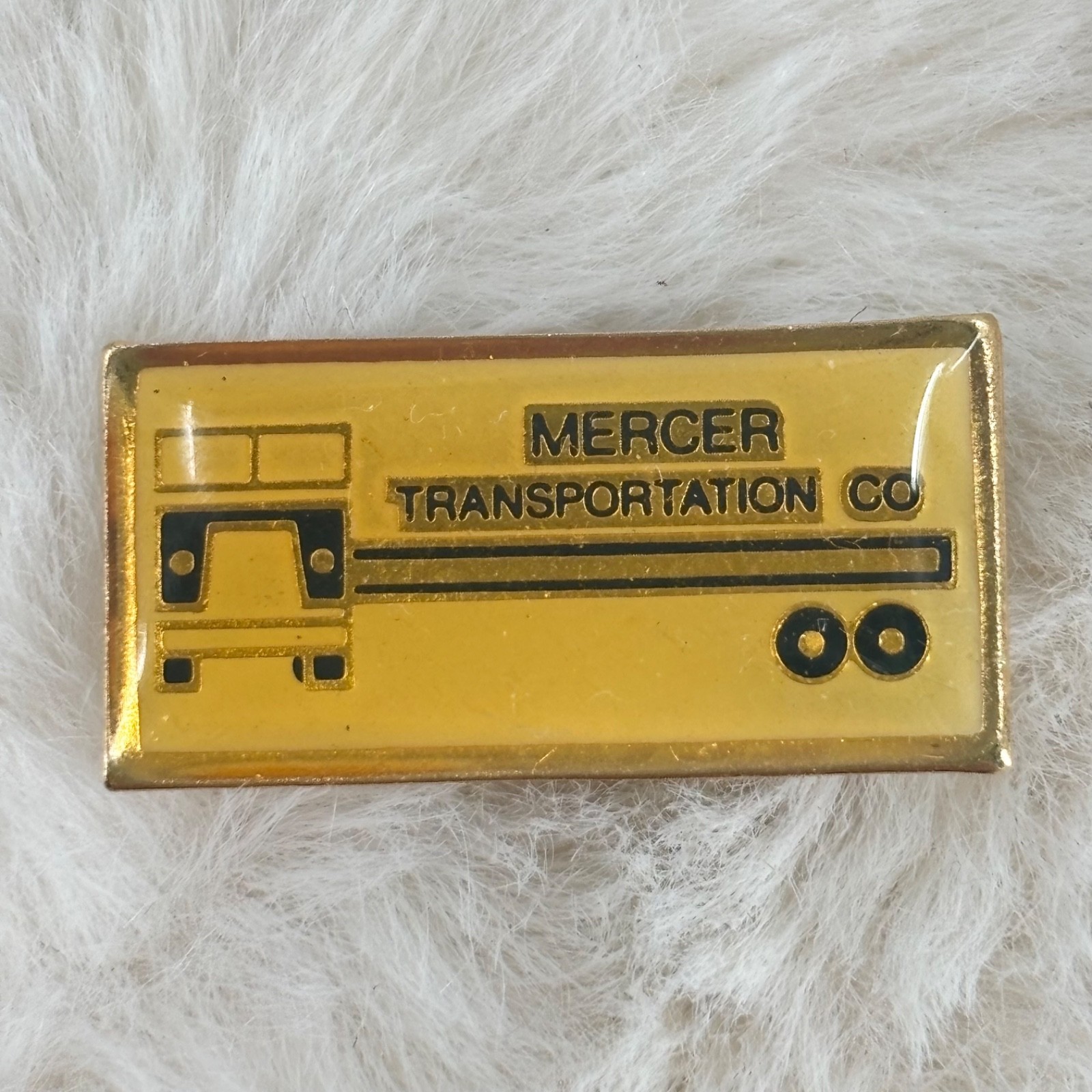 Vtg Mercer Transportation Company Trucking Advertising Enamel Lapel Pin