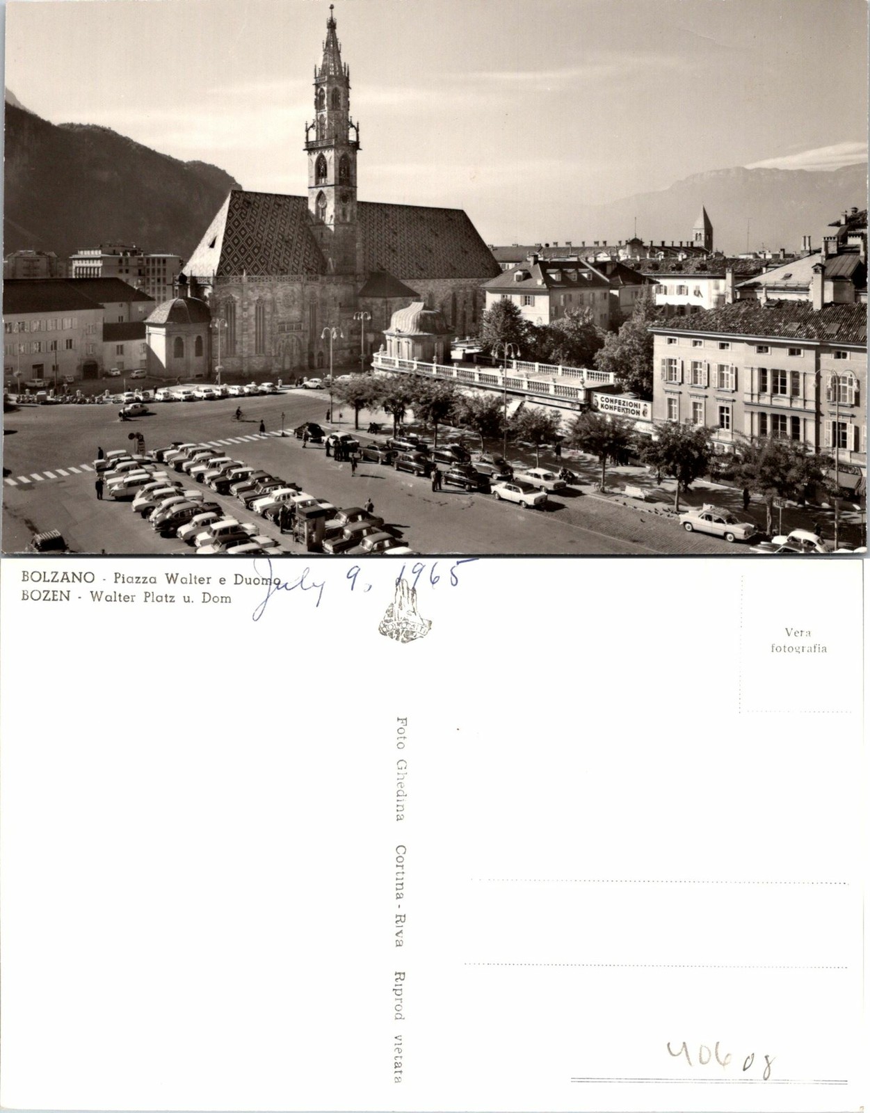 Bolzano Italy Walter Square and Church Postcard Unused (40608)