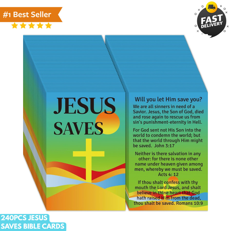 240pcs Gospel Tracts Plan of Salvation Cards Pocket Holy Prayer Cards Bible Trac