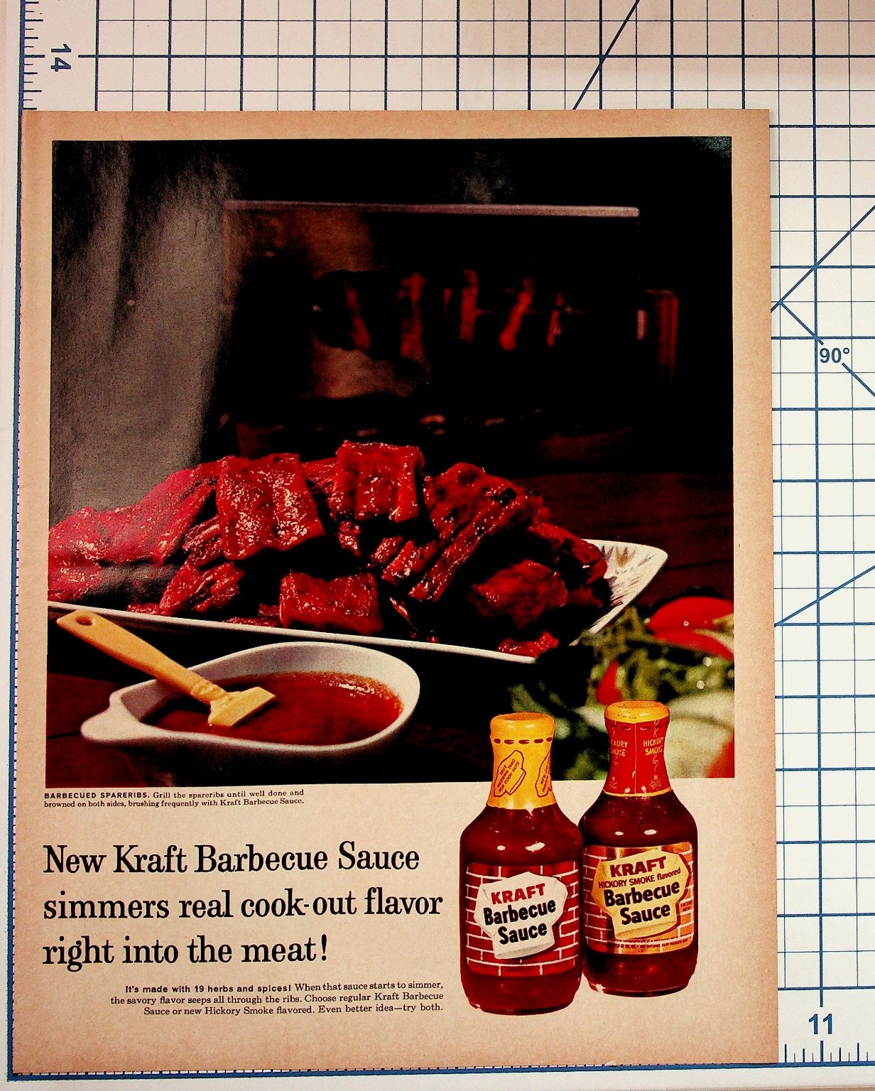 Vintage Kraft Barbecue Sauce Print Ad 1950s Ribs Cookout Food Advertising Vintage Kraft Barbecue Sauce Print Ad 1950s Ribs Cookout Food Advertising