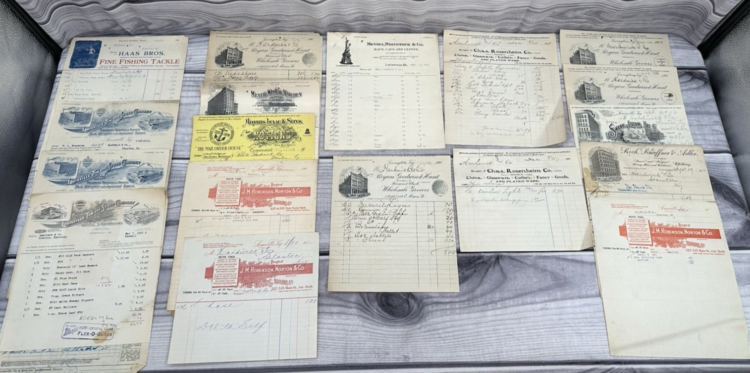 LARGE LOT OF ANTIQUE EARLY 1900's EPHEMRA - RECEIPTS INVOICES - NICE GRAPHICS LARGE LOT OF ANTIQUE EARLY 1900's EPHEMRA - RECEIPTS INVOICES - NICE GRAPHICS