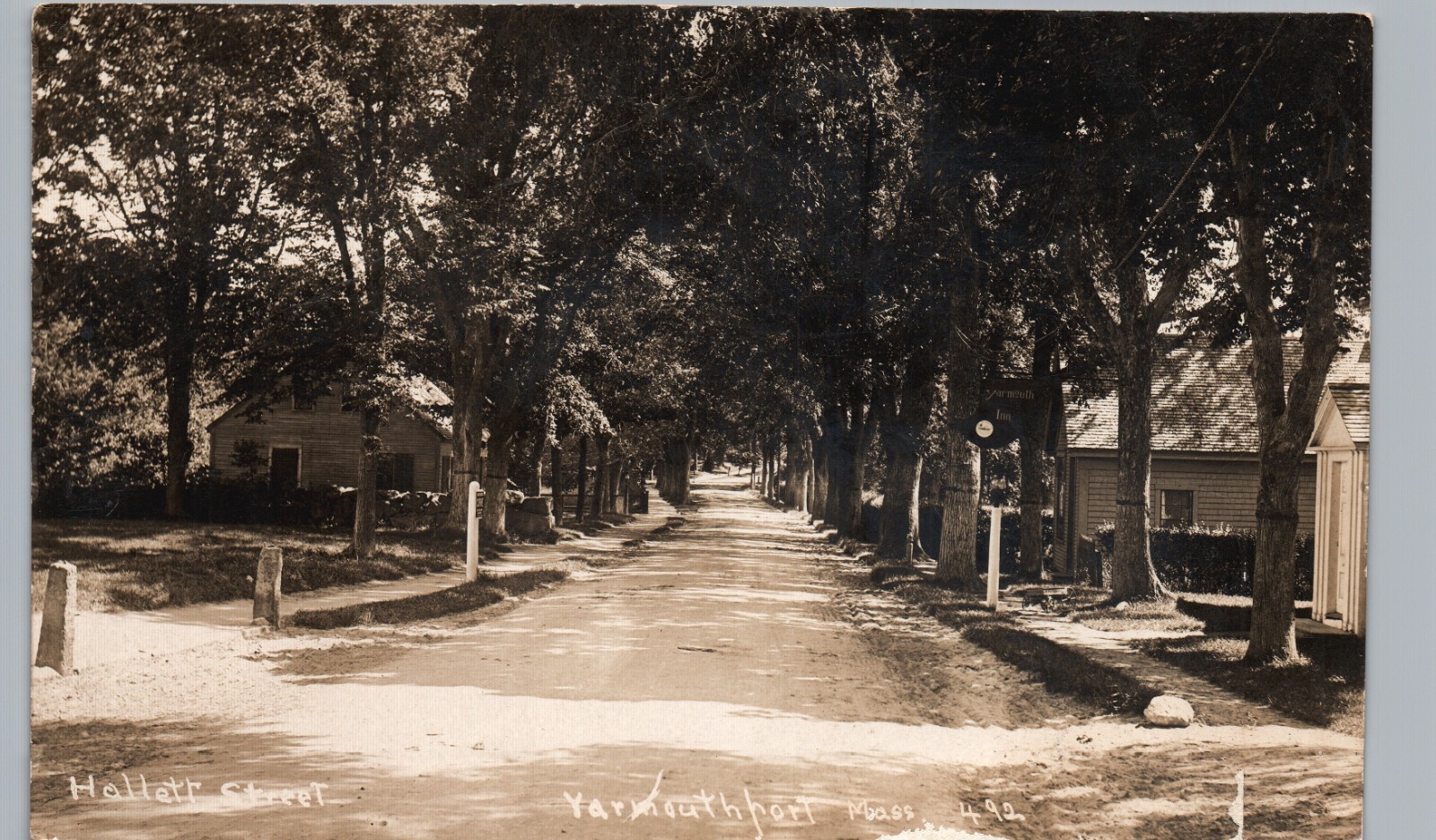 HALLETT STREET c1910 yarmouth port ma real photo postcard rppc massachusetts