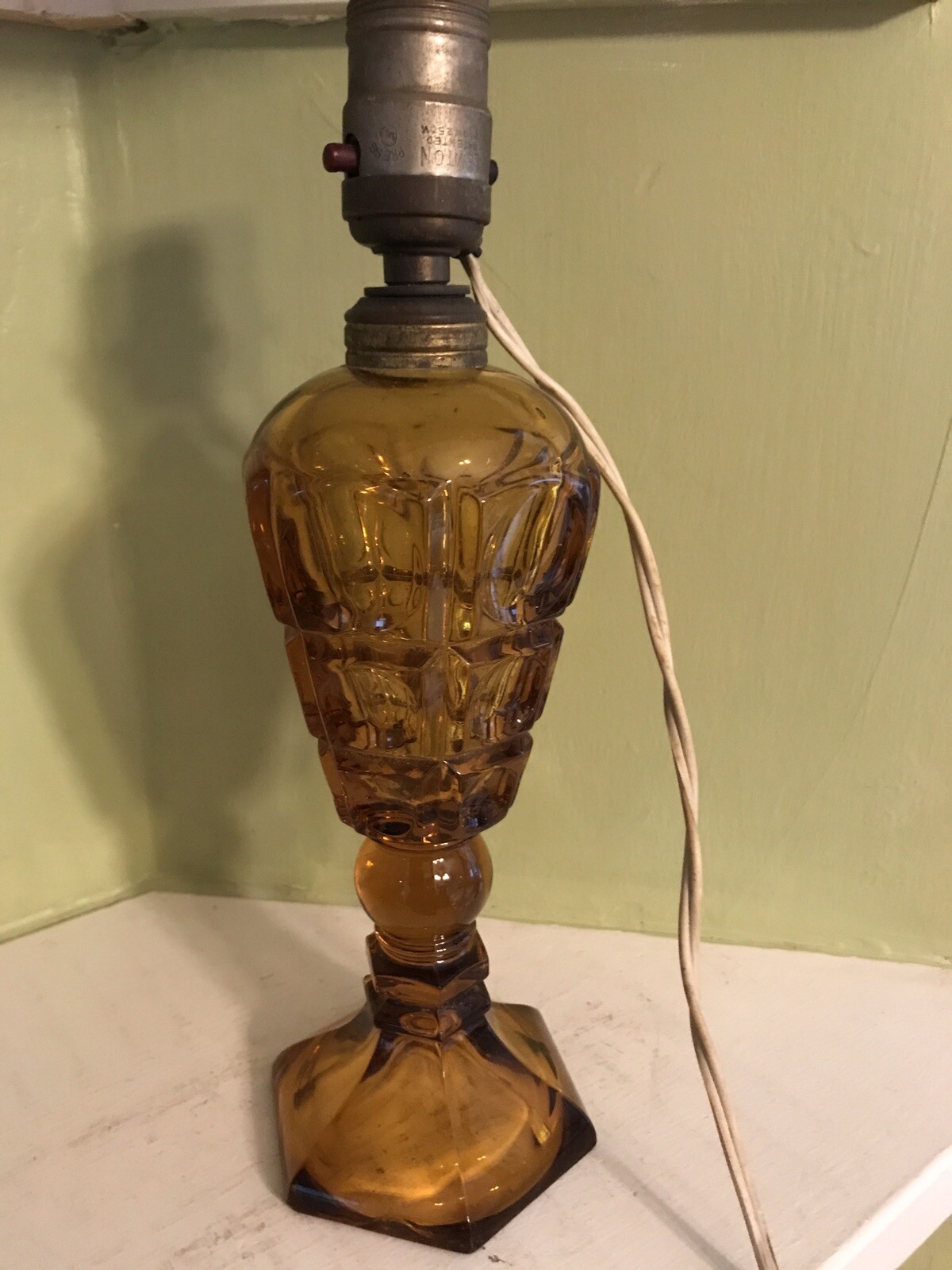 vintage Westmorland amber thumbprint glass 9 1/2