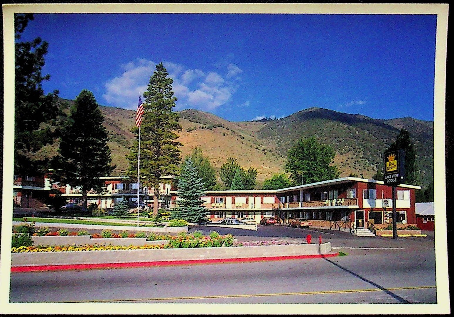 Vtg Best Western Lake View Lodge Lee Vining CA Postcard Mono Basin