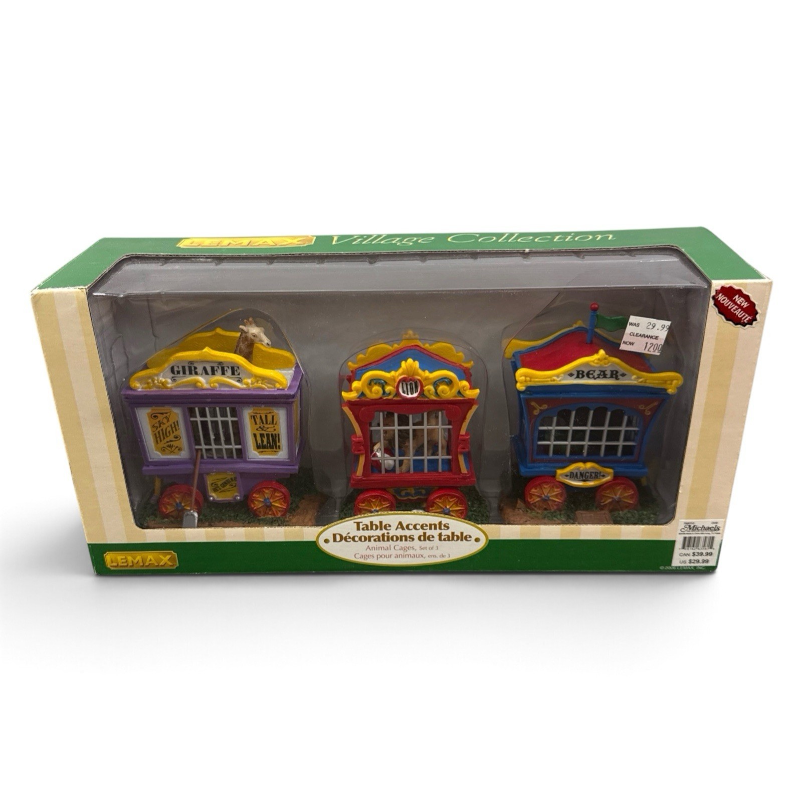 VTG 2006 Lemax Village Collection Table Accents Animal Cages Set of 3 NEW NIB