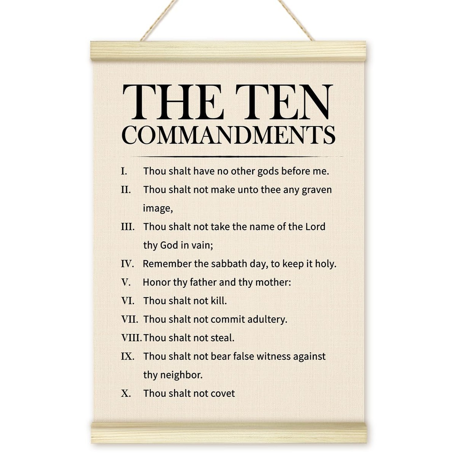 10 Ten Commandments Poster Hanger Frame, Christian Motivational Wooden Canvas... 10 Ten Commandments Poster Hanger Frame, Christian Motivational Wooden Canvas...
