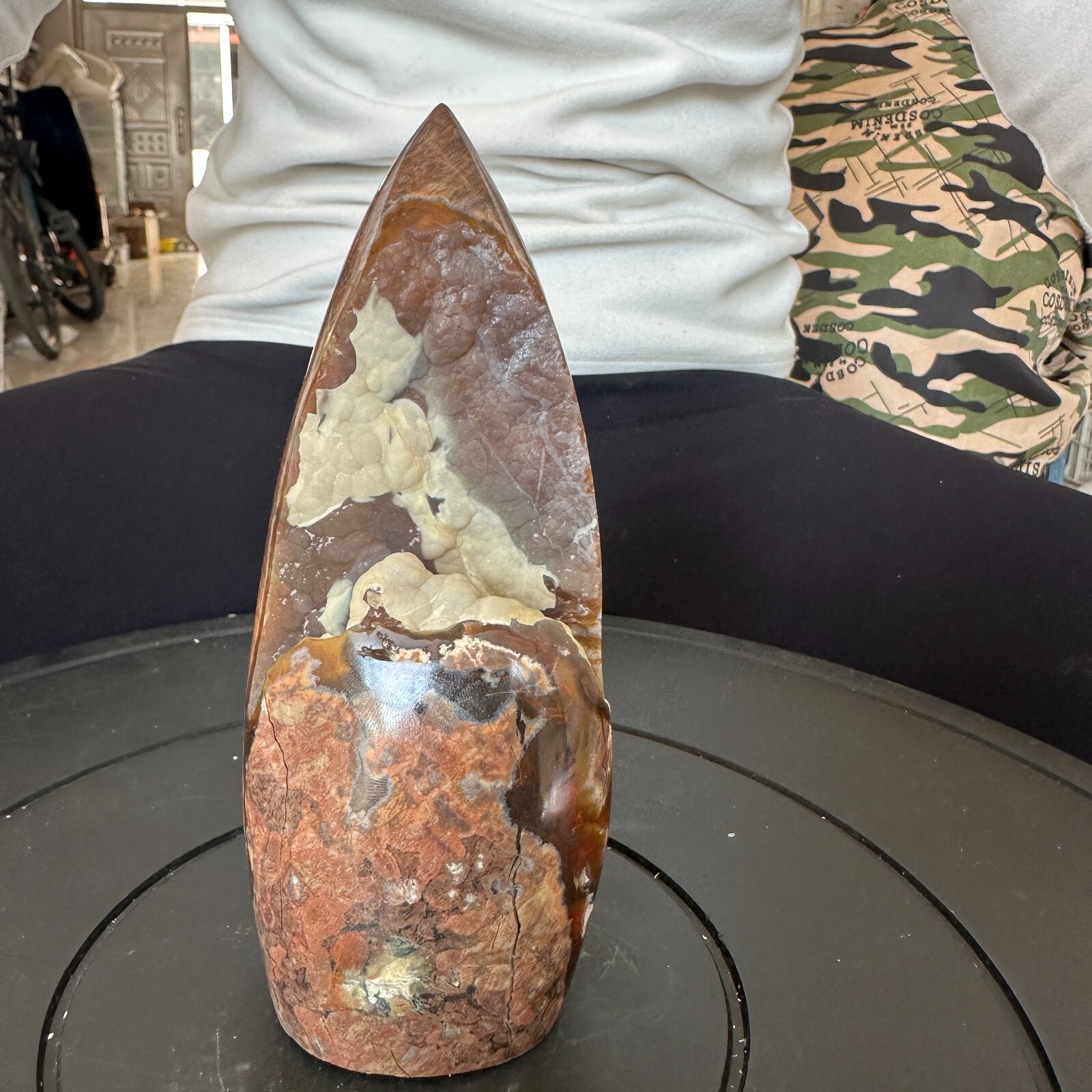 2.42LB top Natural Agate Mineral specimen quartz Raw stone ornament crystal