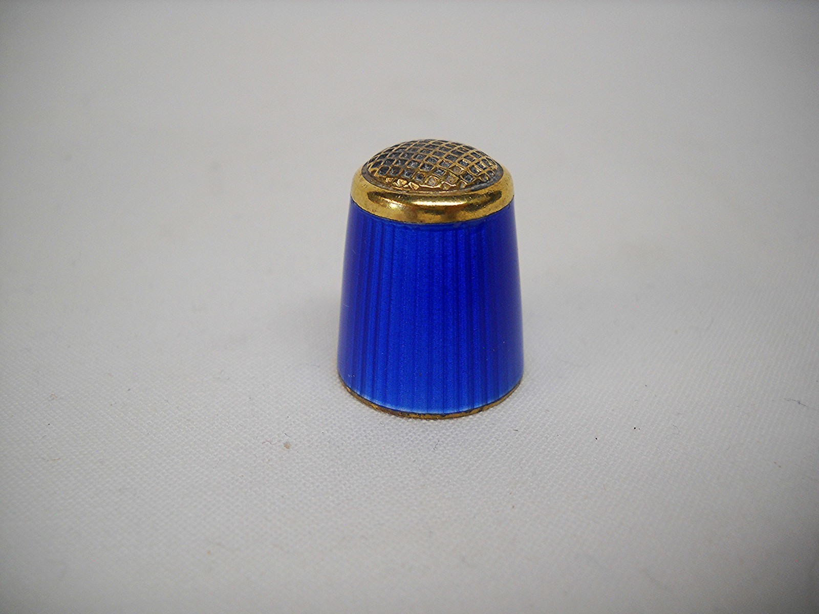 Vintage AKSEL HOLMSEN NORWAY STERLING & BLUE ENAMEL THIMBLE-GOLD WASH-VG Vintage AKSEL HOLMSEN NORWAY STERLING & BLUE ENAMEL THIMBLE-GOLD WASH-VG