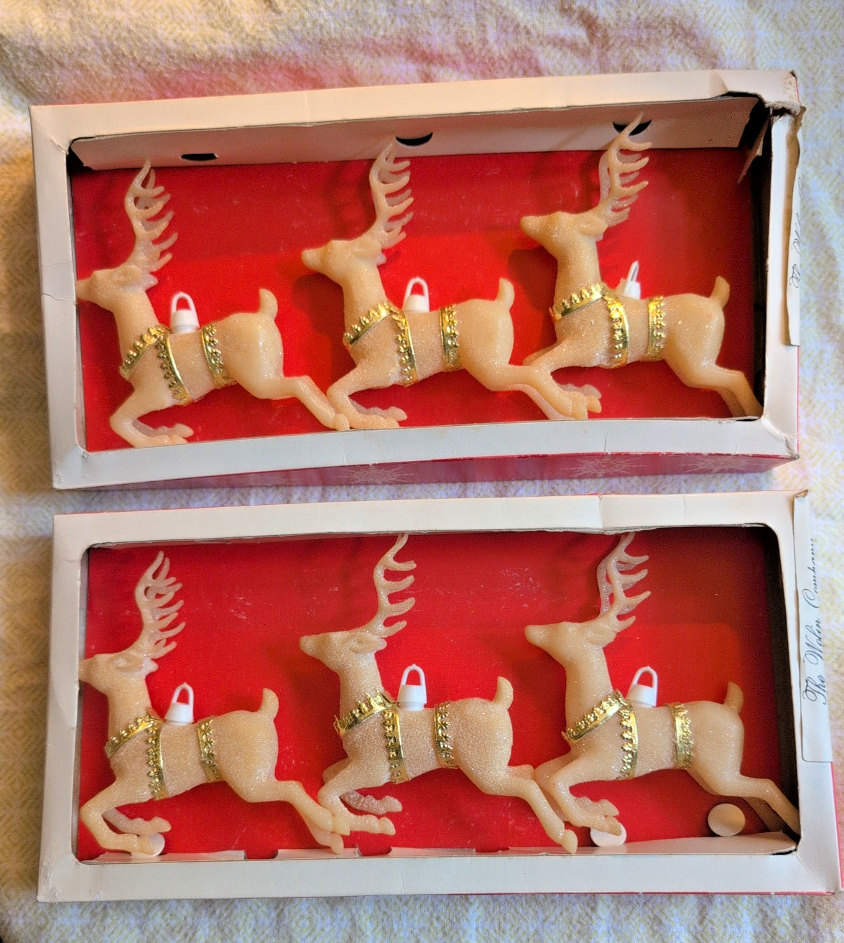 6 Vintage Italy sugar coated plastic reindeer horns ornament Xmas Tree Decor 🎄 6 Vintage Italy sugar coated plastic reindeer horns ornament Xmas Tree Decor 🎄