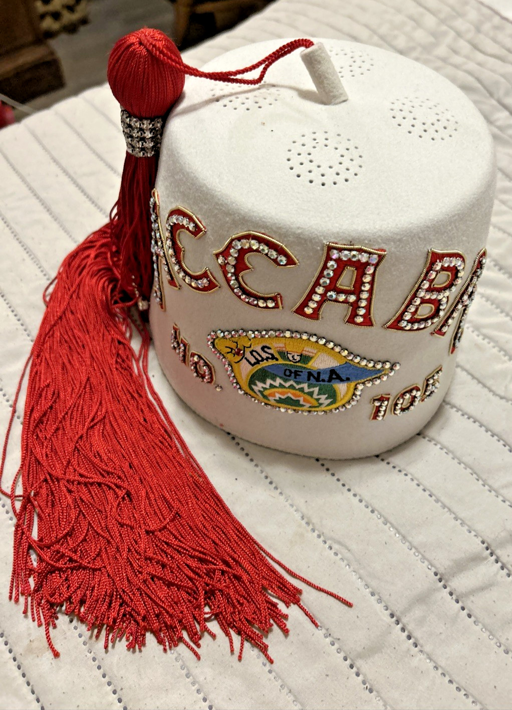 Vintage Ladies Shriners Masonic Jeweled Fez ACCABA Richmond, Va #105 Vintage Ladies Shriners Masonic Jeweled Fez ACCABA Richmond, Va #105