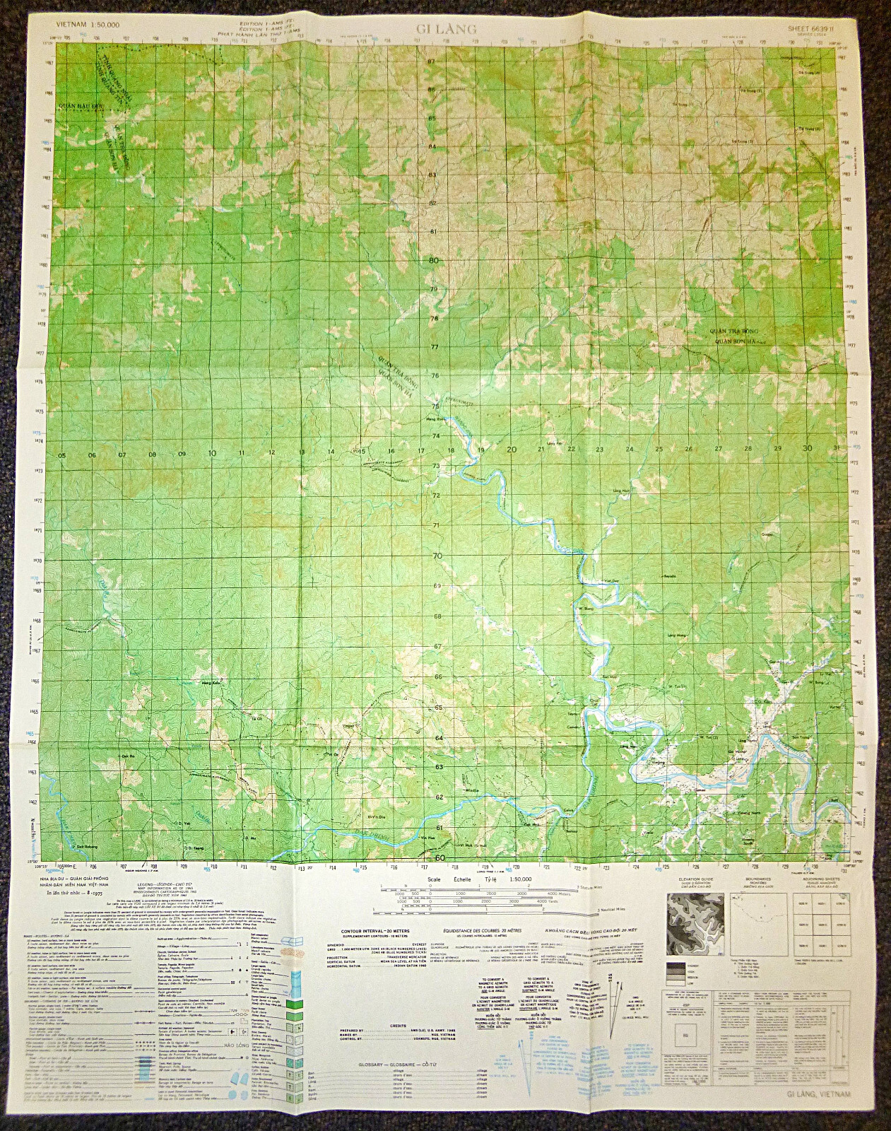 6639 ii - MACV-SOG MAP - 1965 - Gi Lang - VC Captured - CIA / MACV - Vietnam War 6639 ii - MACV-SOG MAP - 1965 - Gi Lang - VC Captured - CIA / MACV - Vietnam War