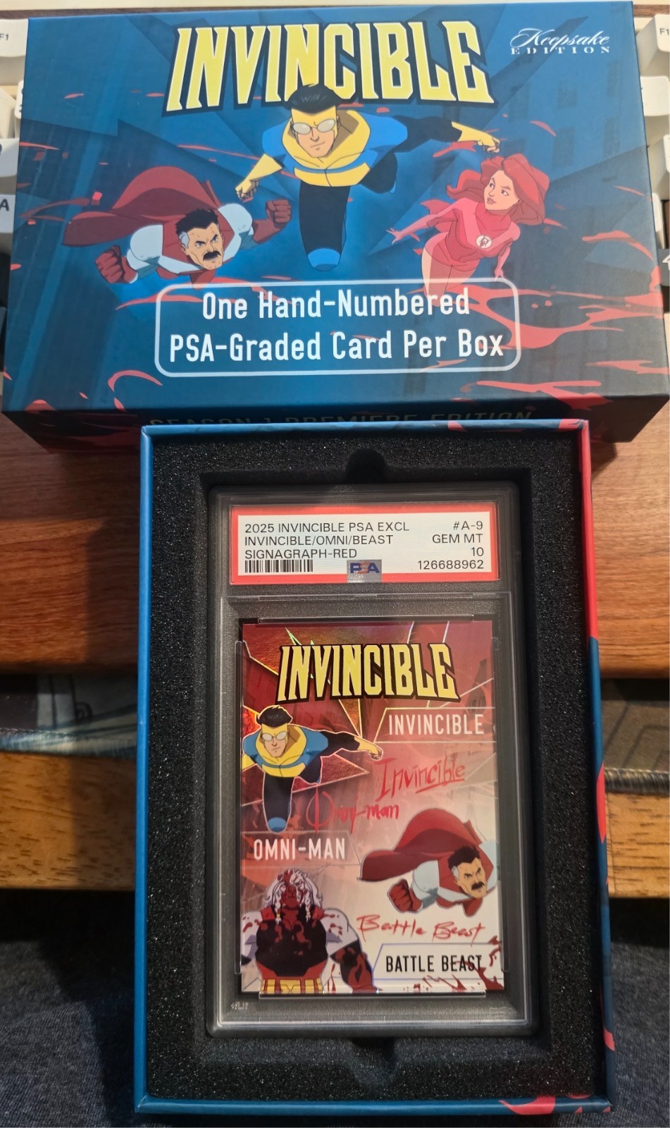 2025 Invincible NYCC Exclusive Battle Beast Triple Signagraph Red #25/50 PSA 10