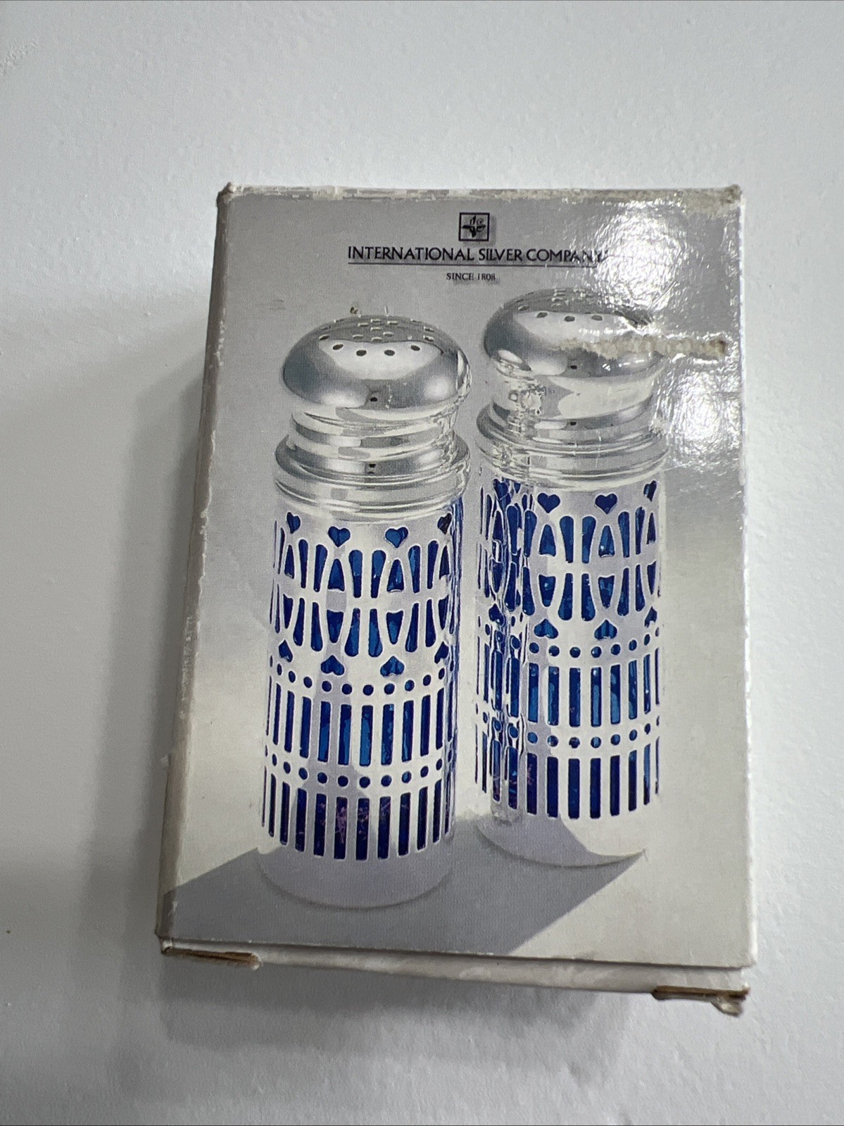 Vintage Cobalt Blue and Silver-plate Salt and Pepper Shaker Set Vintage Cobalt Blue and Silver-plate Salt and Pepper Shaker Set
