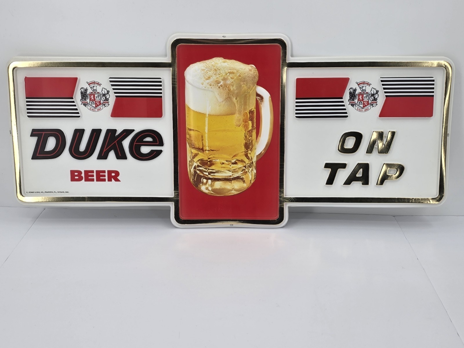 Vintage Duke Plastic Beer Sign Vintage Duke Plastic Beer Sign