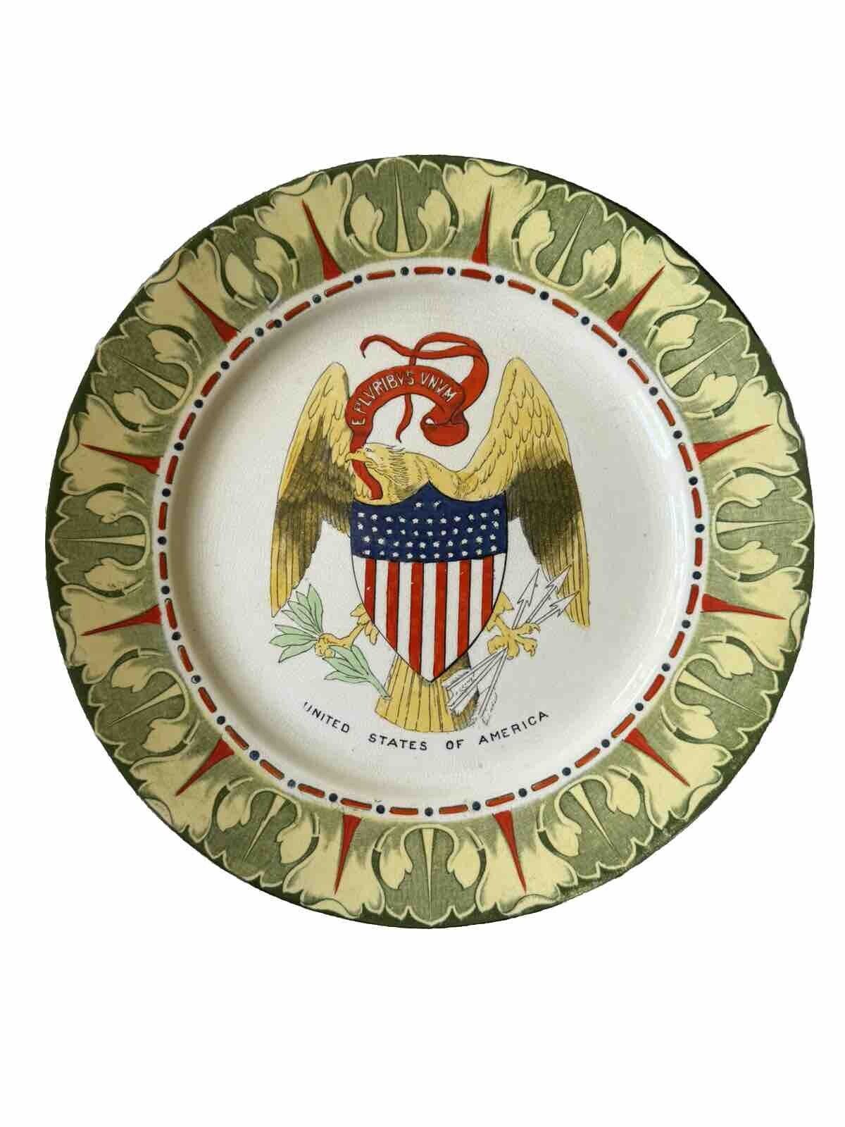 United States Of America Fenton China Plate/National Emblems Theme