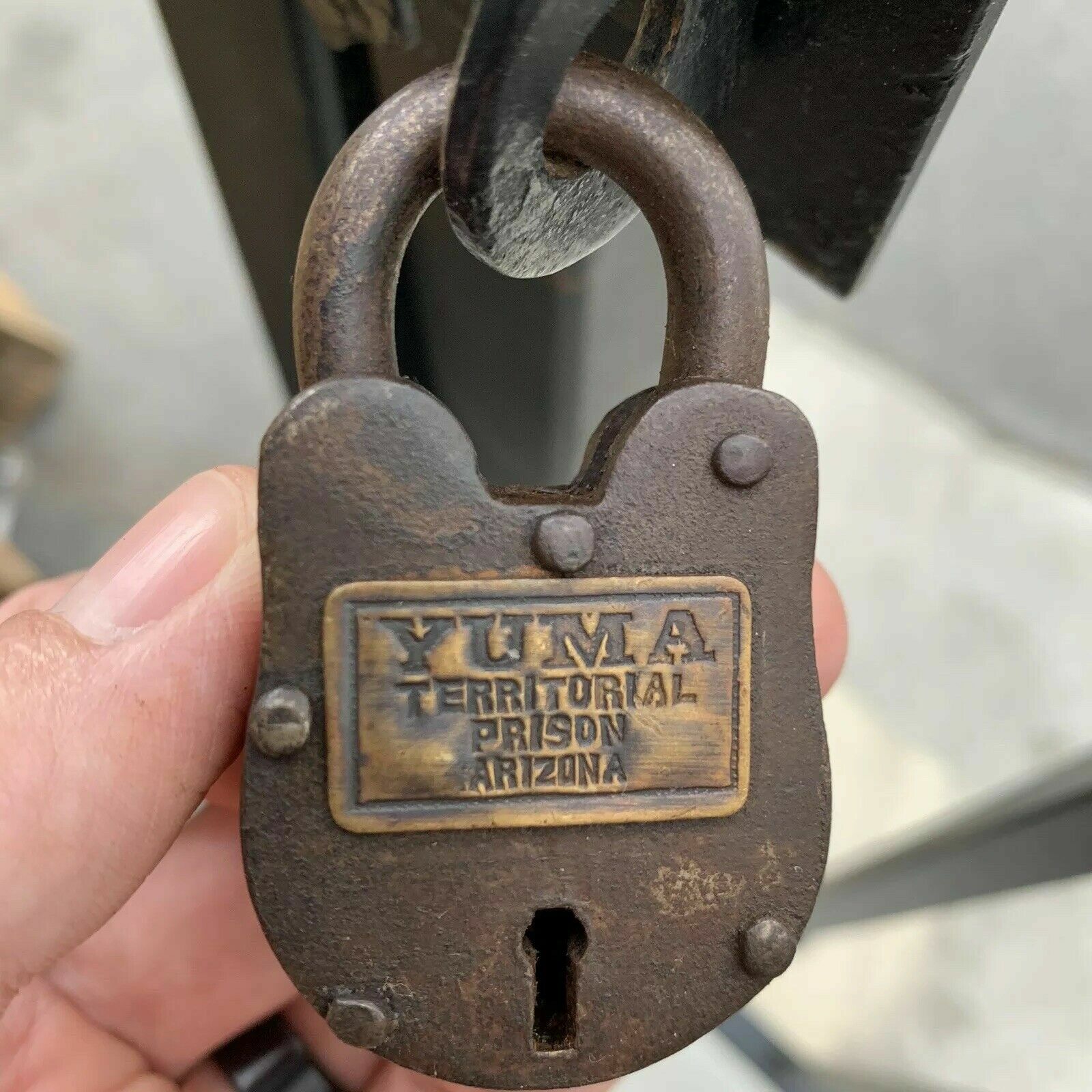 Yuma Territorial Prison Working Cast Iron Lock W/ 2 Keys W/ Rusty Antique Finish Yuma Territorial Prison Working Cast Iron Lock W/ 2 Keys W/ Rusty Antique Finish