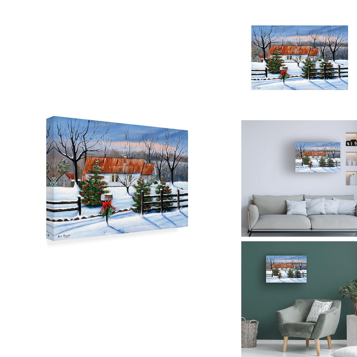 Trademark Fine Art Mom And Dads At Christmas Canvas Art 12x19