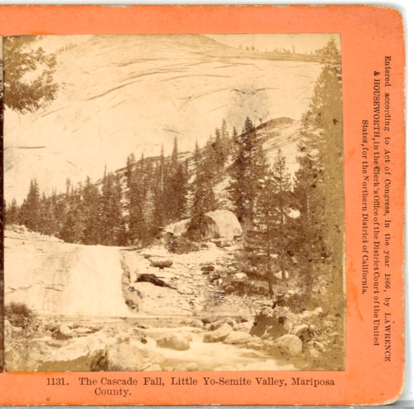 Cascade Fall, Little Yosemite , Mariposa Cnty c1866--Houseworth Stereoview S68 Cascade Fall, Little Yosemite , Mariposa Cnty c1866--Houseworth Stereoview S68