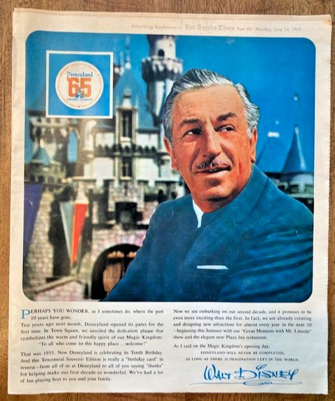 Vintage 1965 Disneyland 