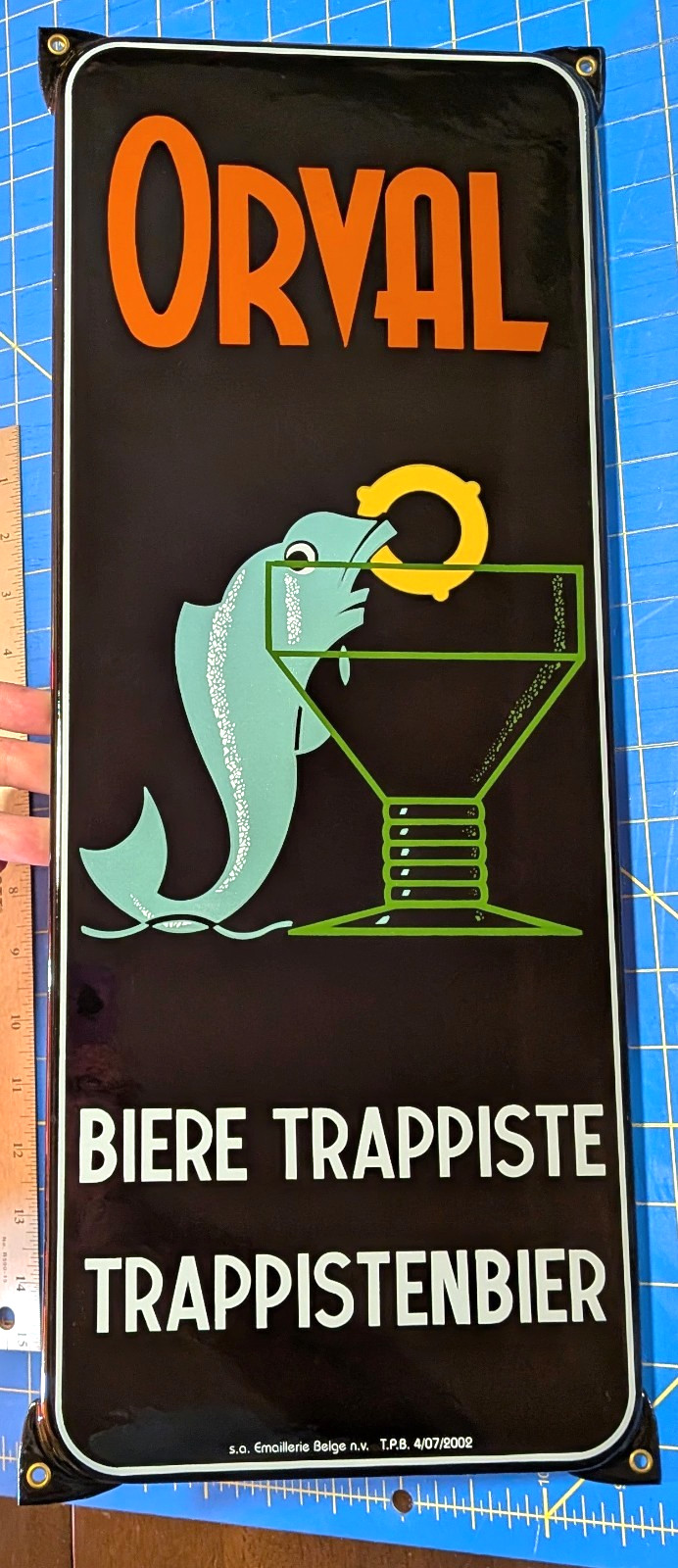 Vtg 2002 Orval Metal Sign Biere Trappiste Beer Trappistenbier 19 Vtg 2002 Orval Metal Sign Biere Trappiste Beer Trappistenbier 19