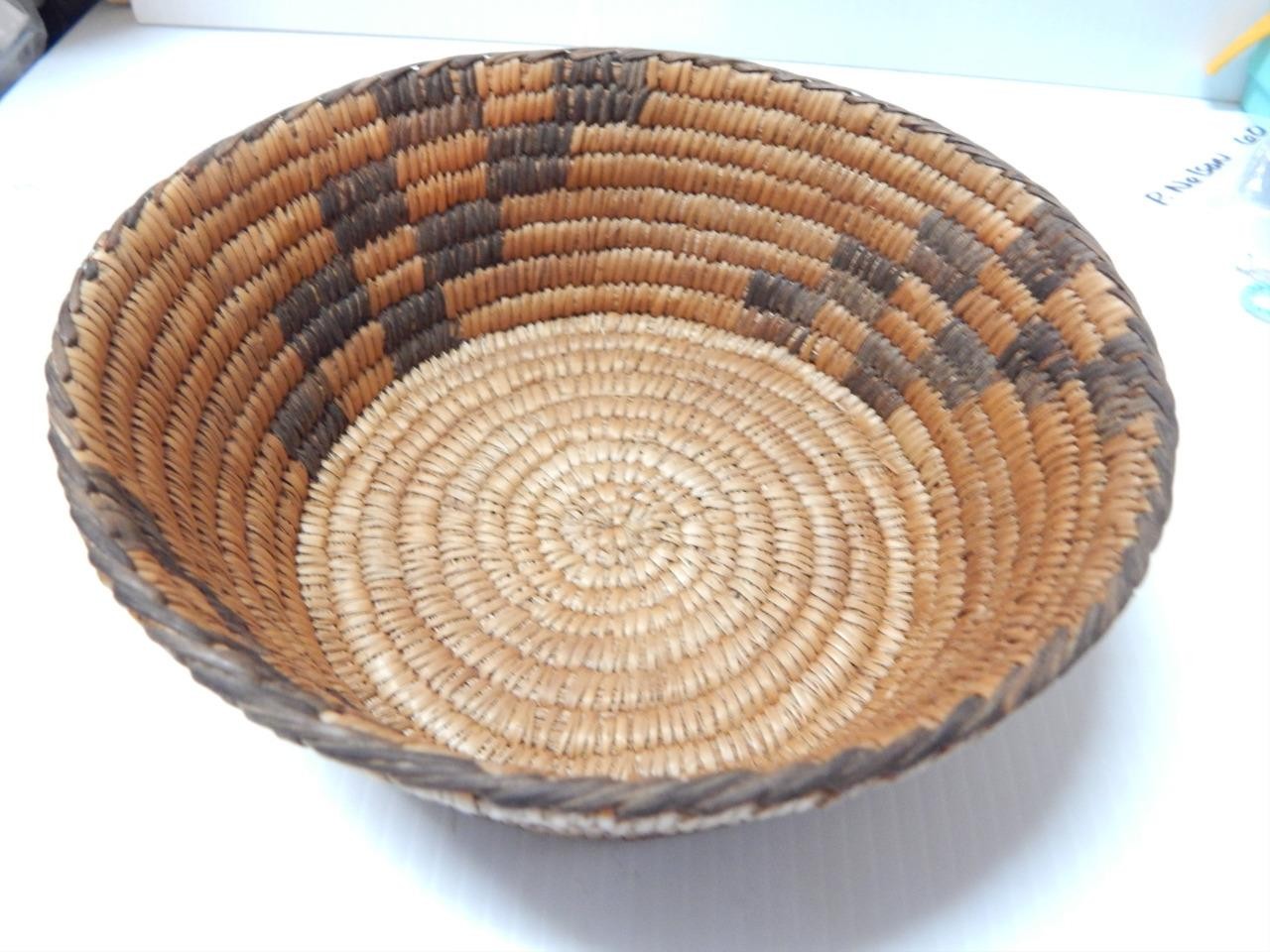 ANTIQUE VINTAGE PIMA INDIAN BASKET - ARIZONA - CLEAN + NICE - c.1920-20