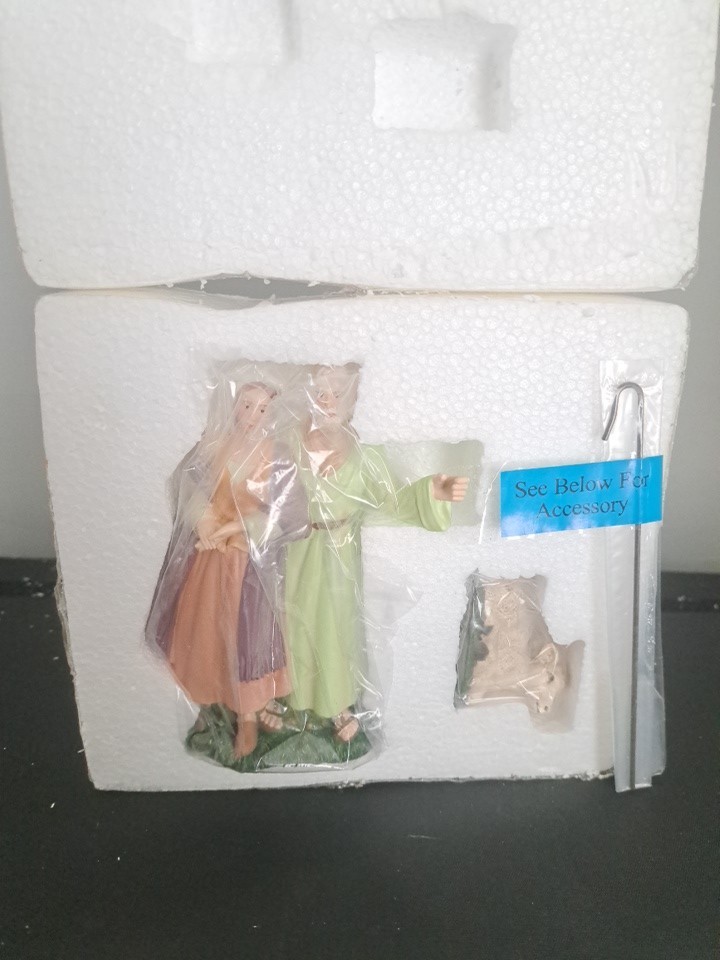 Hawthorne Village Thomas Kincade Nativity Watchful Servants and Lamb COA NEW 
