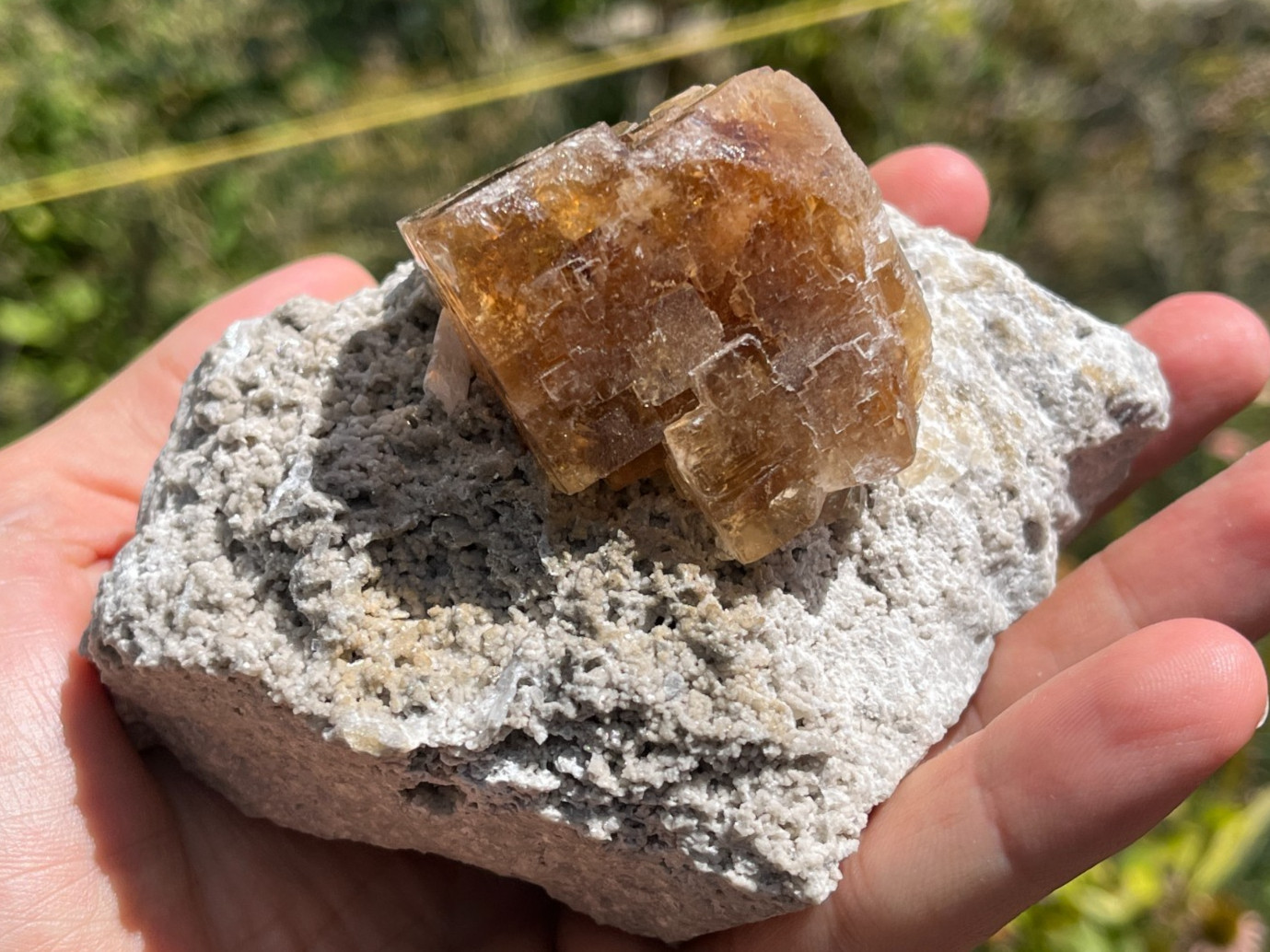 Large orange fluorite cube - Clay Center, Allen Township, Ottawa County, Ohio