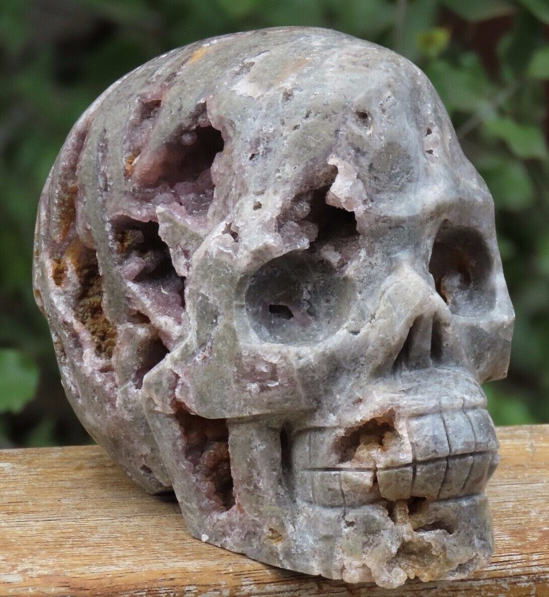 Large Laurvikite (Larvikite) Crystal Skull Polished and Raw 1.2KG 125mm Long