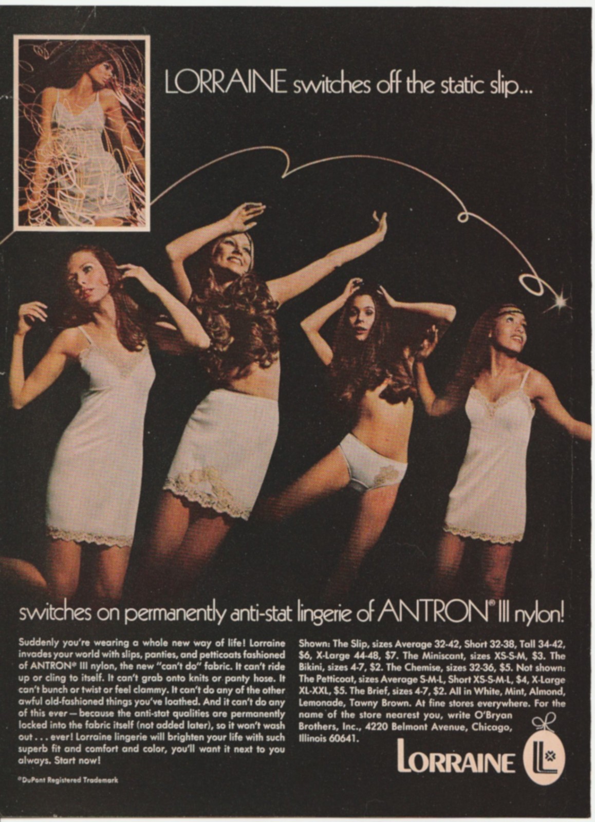 Vintage Lorraine Lingerie Slips Photo Ad Clipping