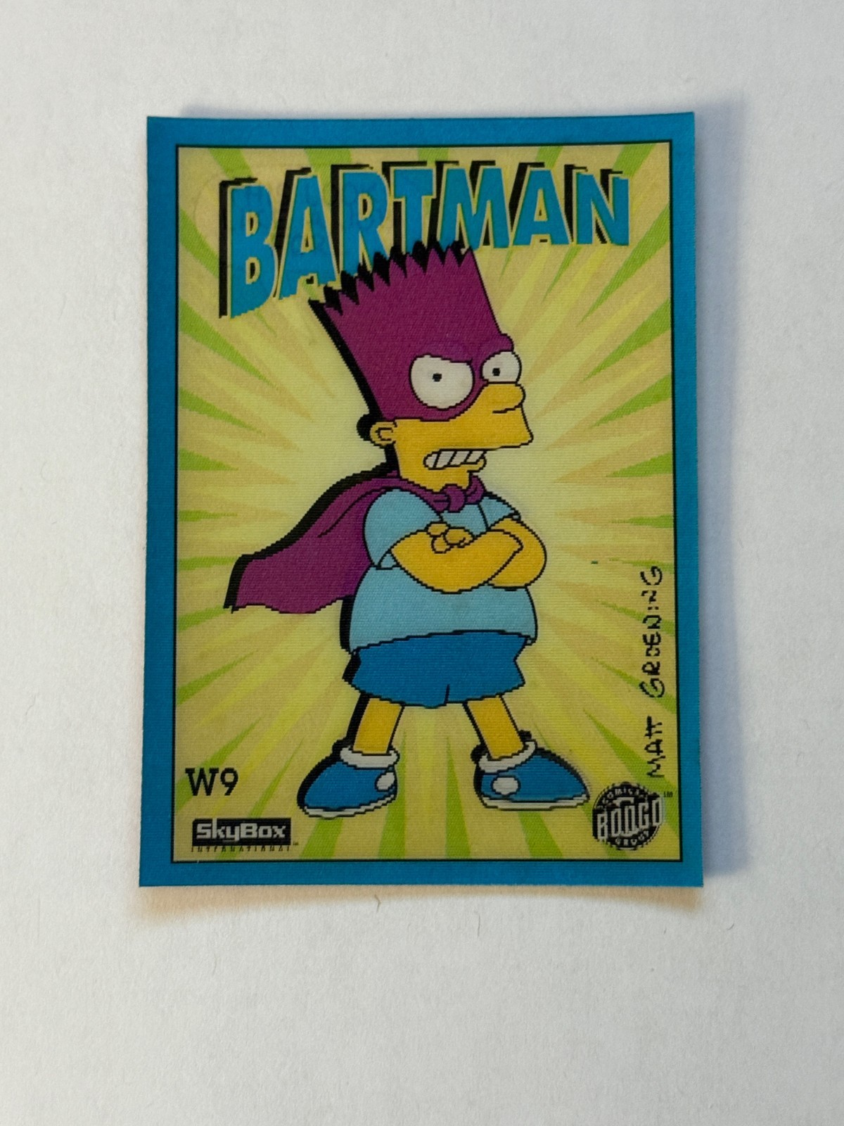 1993 Skybox The Simpsons Wiggle Insert #W9 BARTMAN, BART SIMPSON Nice shape 1993 Skybox The Simpsons Wiggle Insert #W9 BARTMAN, BART SIMPSON Nice shape