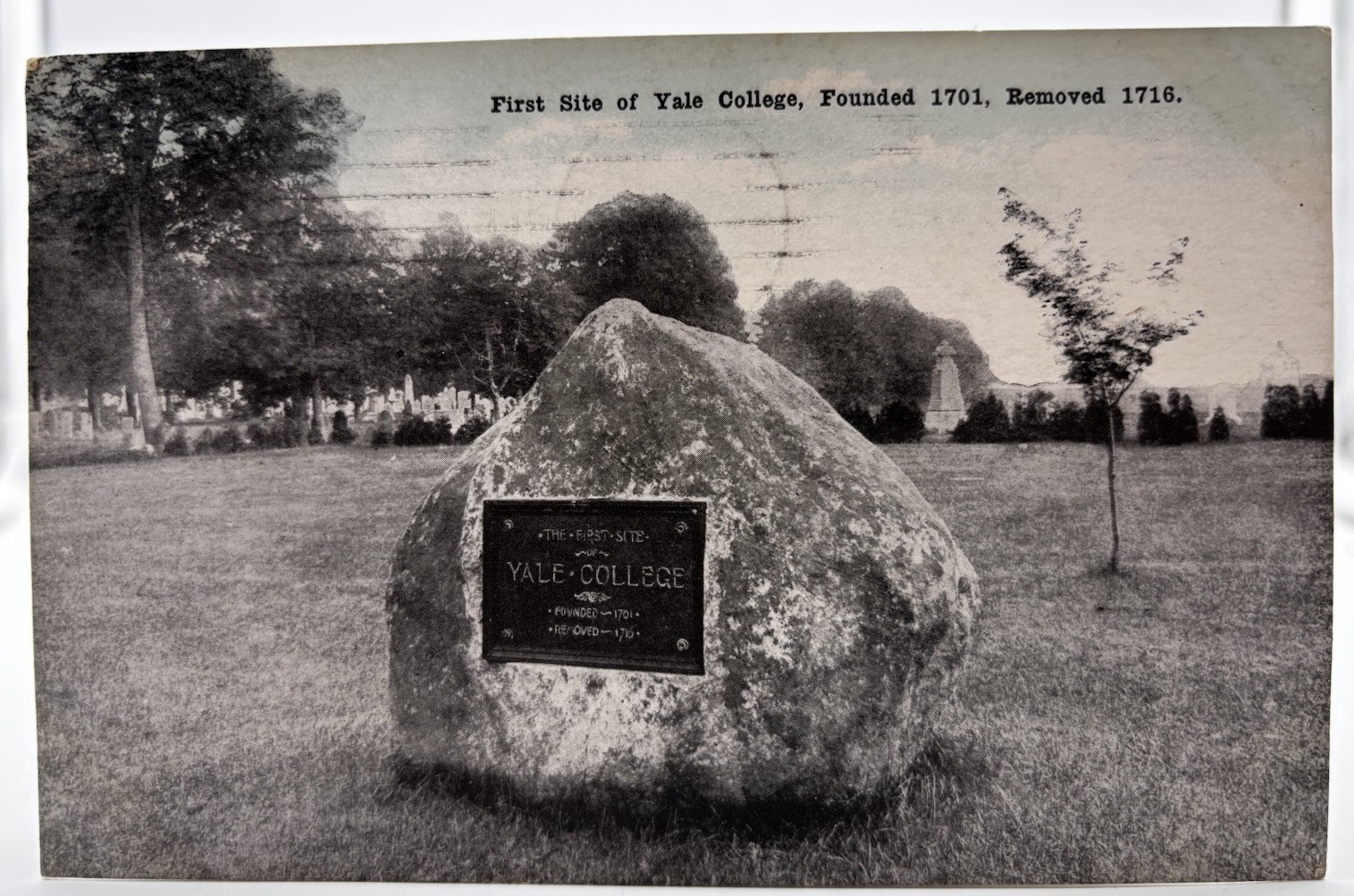 First Site of Yale College Saybrook Connecticut Ct. Postcard c1909