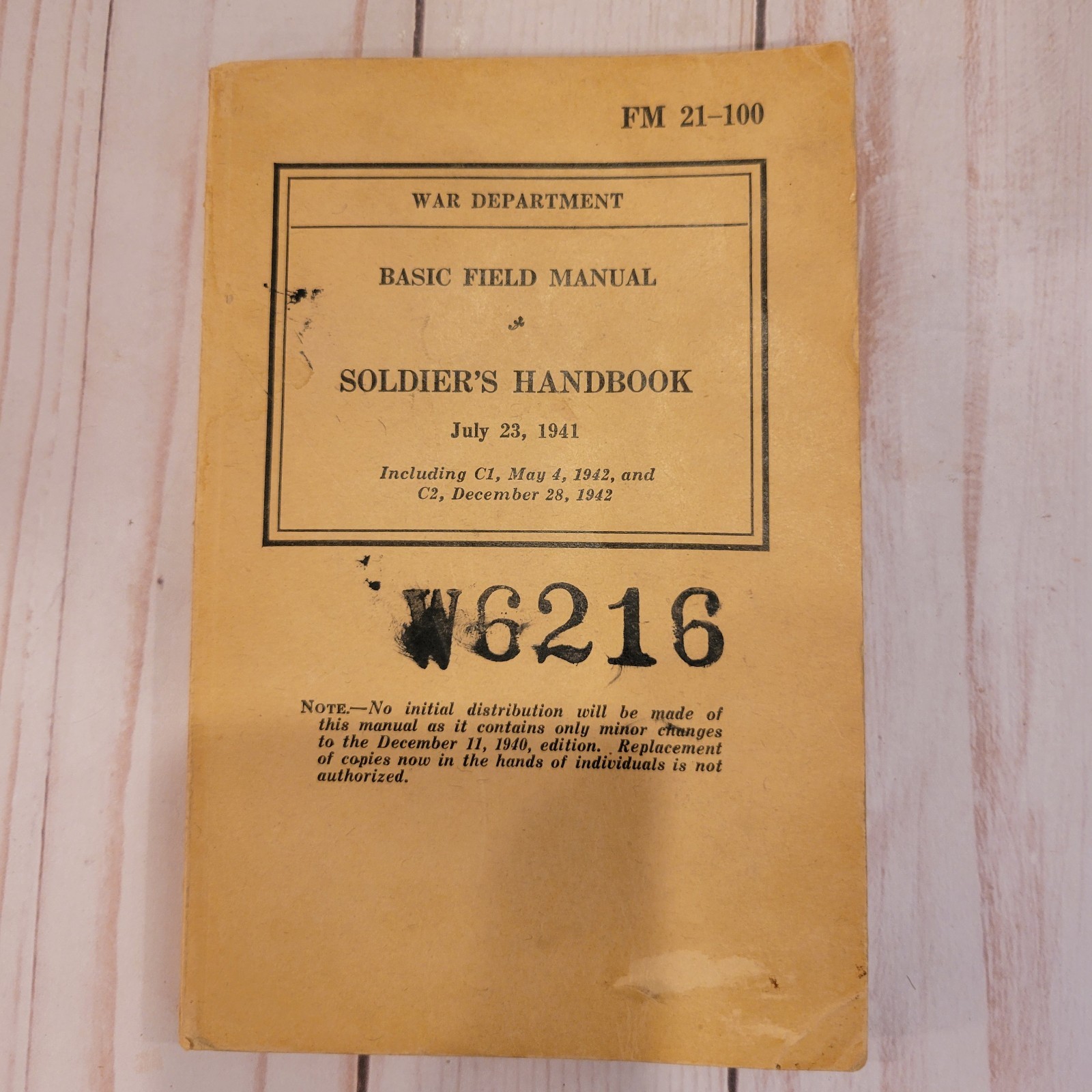 WW2 Period US Army Soldiers HAND BOOK FM 21-100 Dated 1941