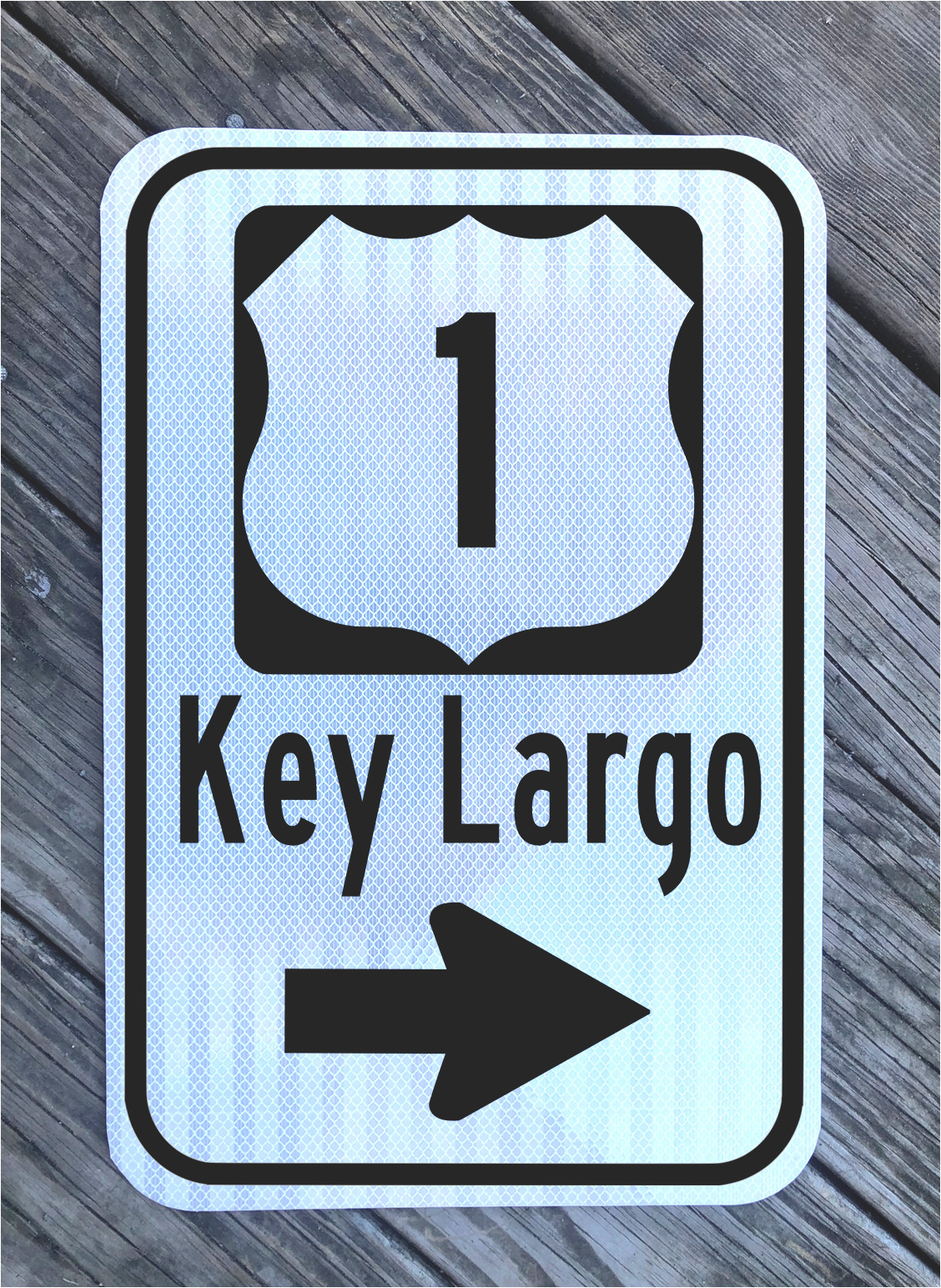 KEY LARGO FLORIDA US 1 Highway road sign - DOT style - Spring Break ocean beach