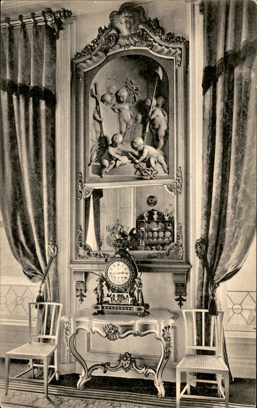 1914 The Hague House in the Wood Jacob de Wit Grisaille Panel Putti Postcard